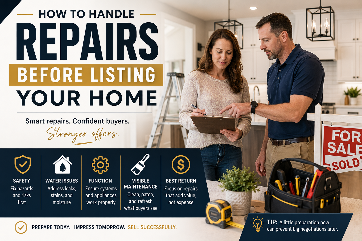 How to Handle Repairs Before Listing Your Home header image.