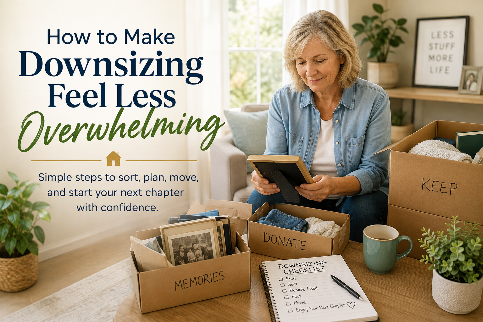 How to Make Downsizing Feel Less Overwhelming header image.