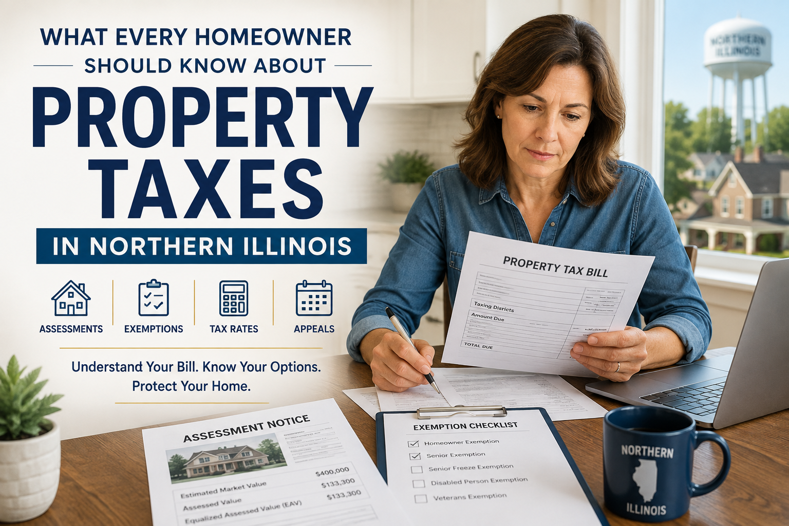 Northern Illinois Property Taxes Homeowner Guide header image.
