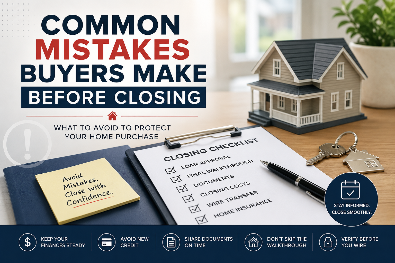 Buyer Mistakes Before Closing: What to Avoid header image.