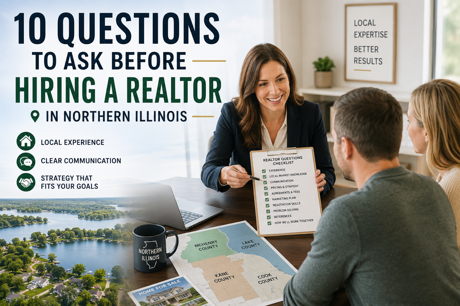 10 Questions Before Hiring a Northern Illinois Realtor header image.