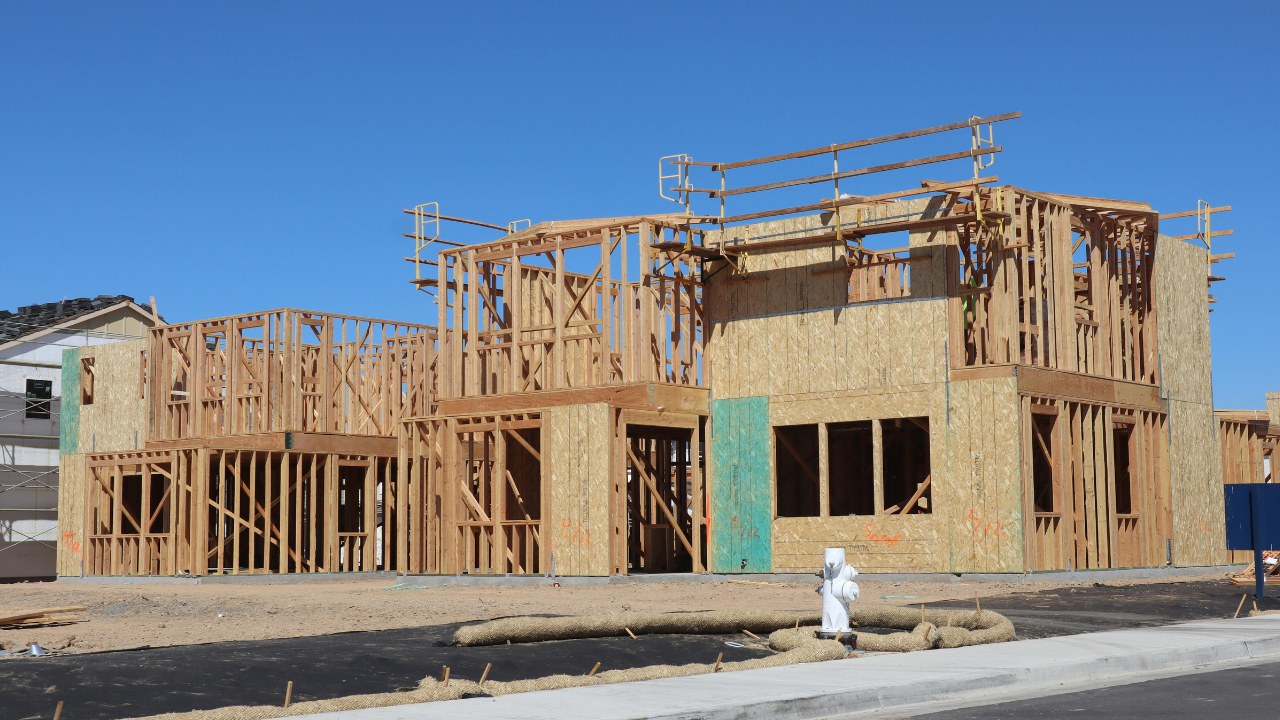 New house in the framing stage