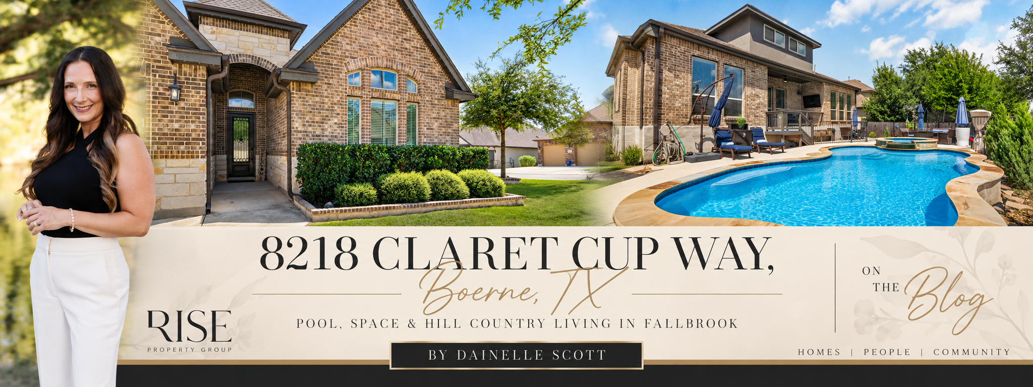 8218 Claret Cup Way, Boerne TX: Pool, Space & Hill Country Living in Fallbrook header image.