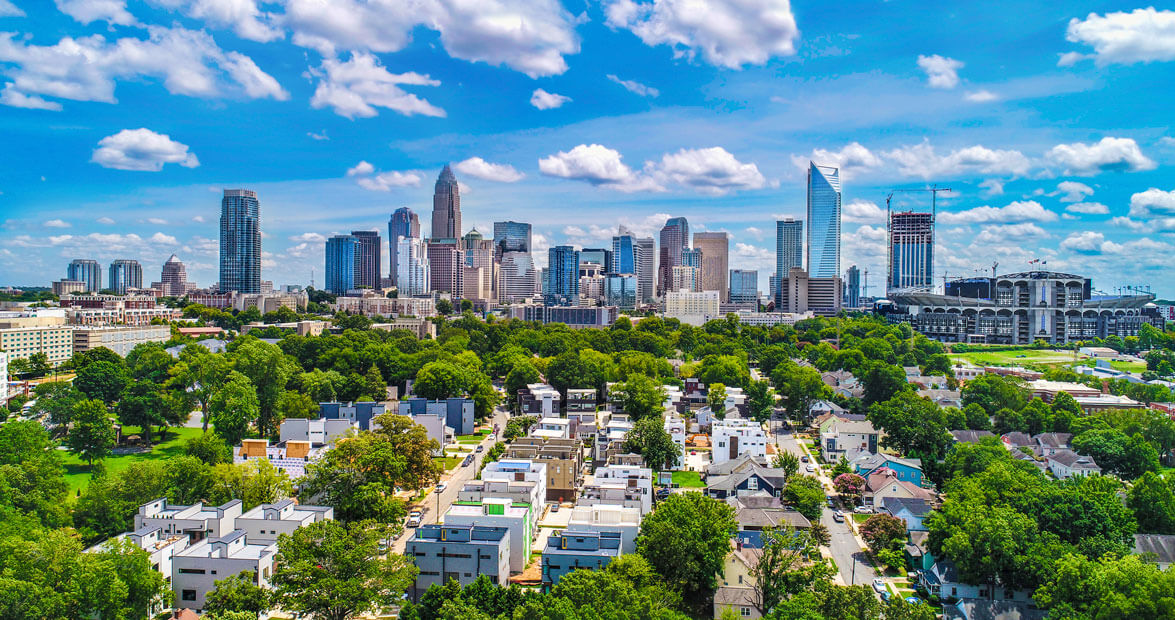 Charlotte City Skyline with community.