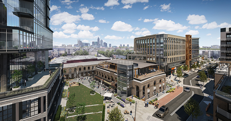 Plaza Midwood’s transformation showcases a blend of historic brick architecture and cutting-edge design, creating a lively hub just minutes from Uptown Charlotte.