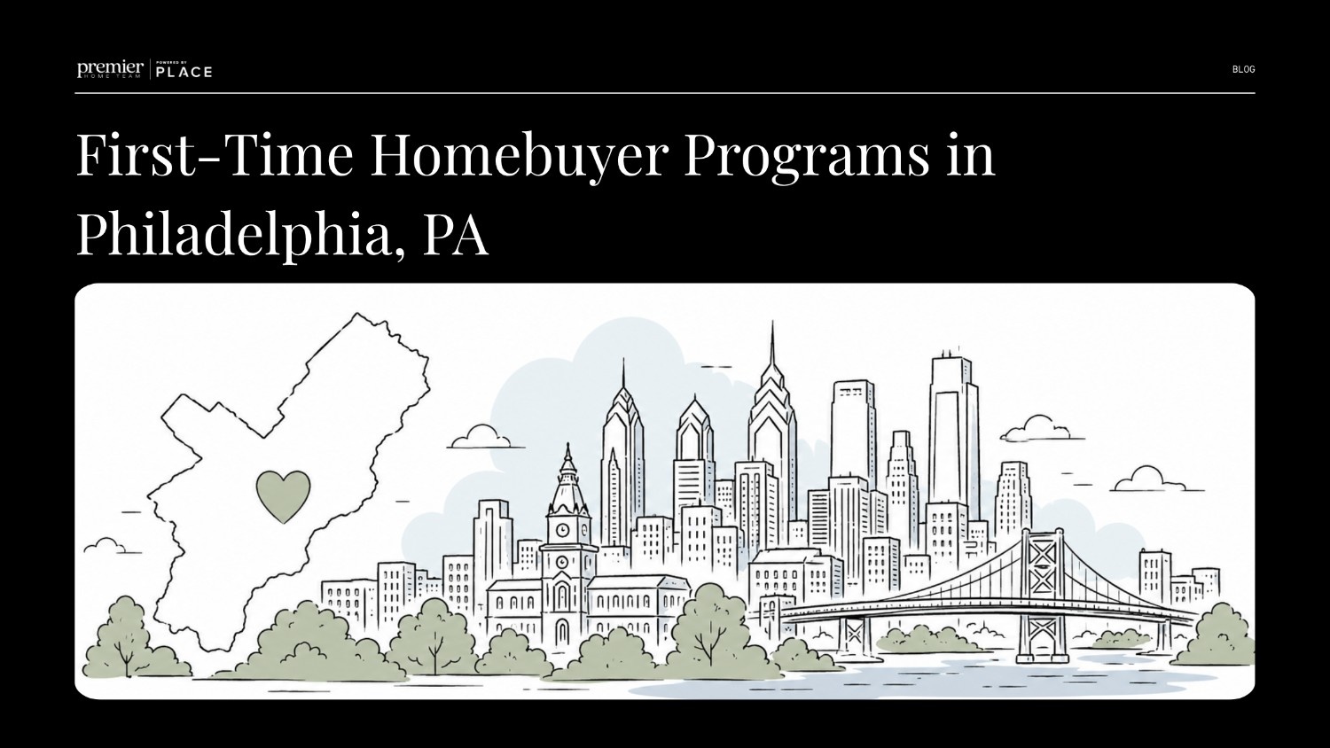 A real estate blog header image featuring a black background with white text that reads, 