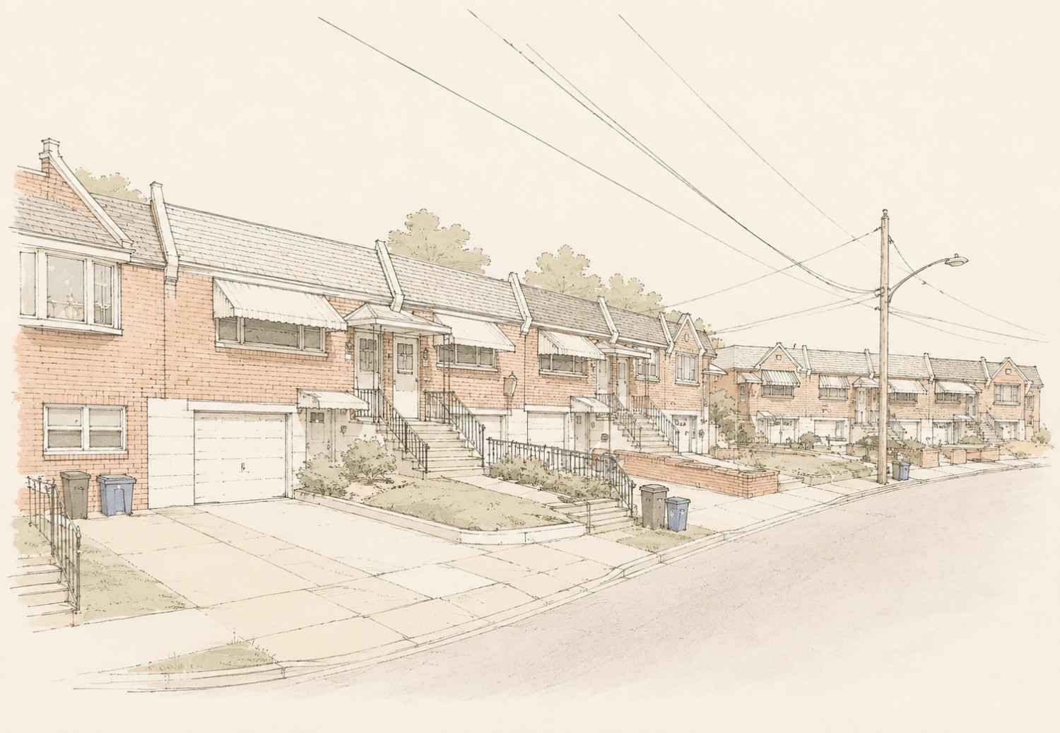 Homes in the Morrell Park neighborhood of Philadelphia