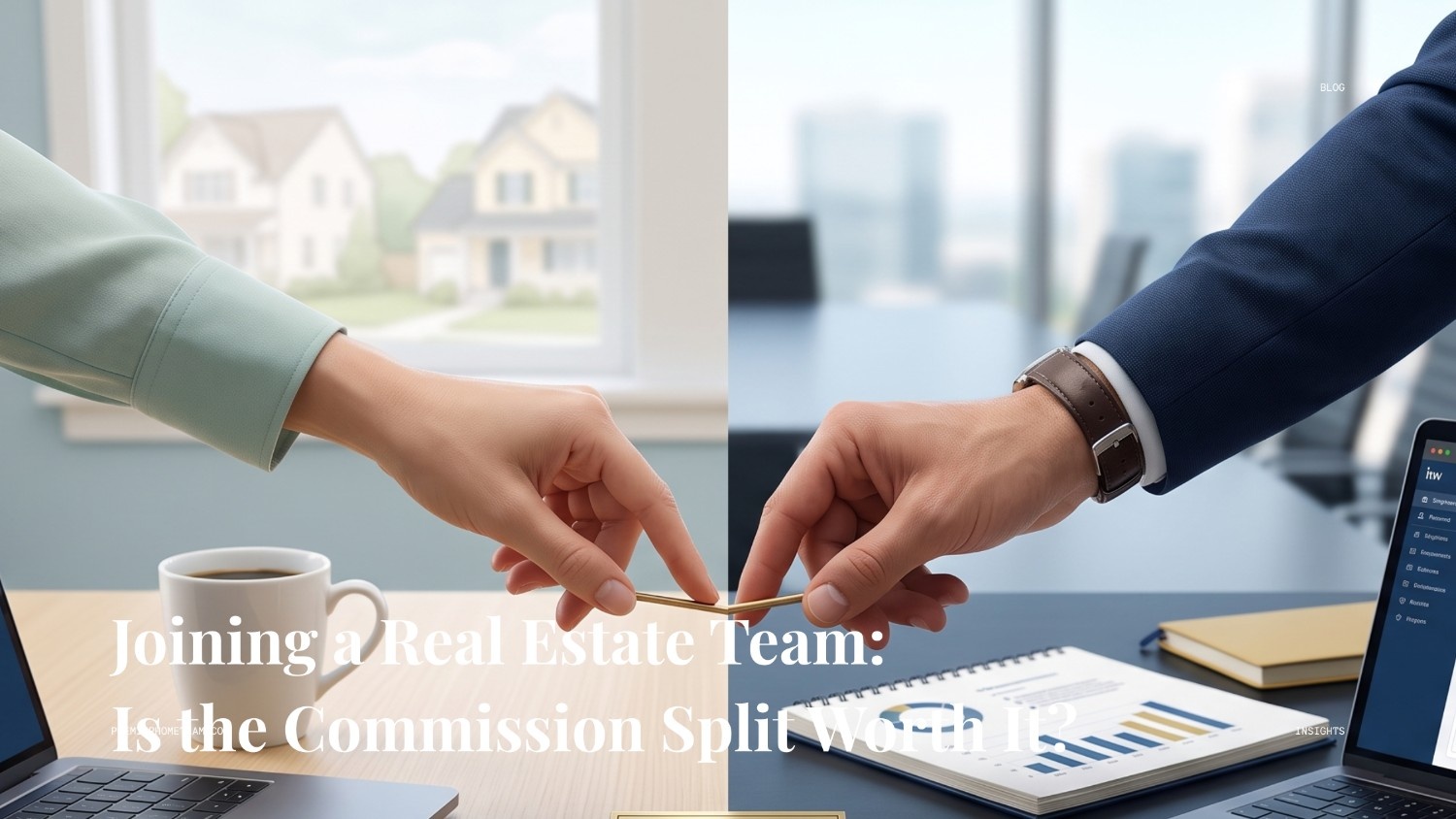 Split-screen blog header image with text overlay reading 
