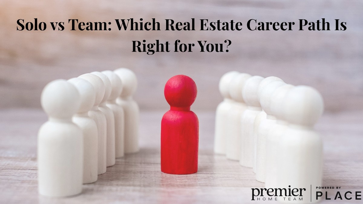 Image comparing solo and team real estate career paths, asking which option is best for you.