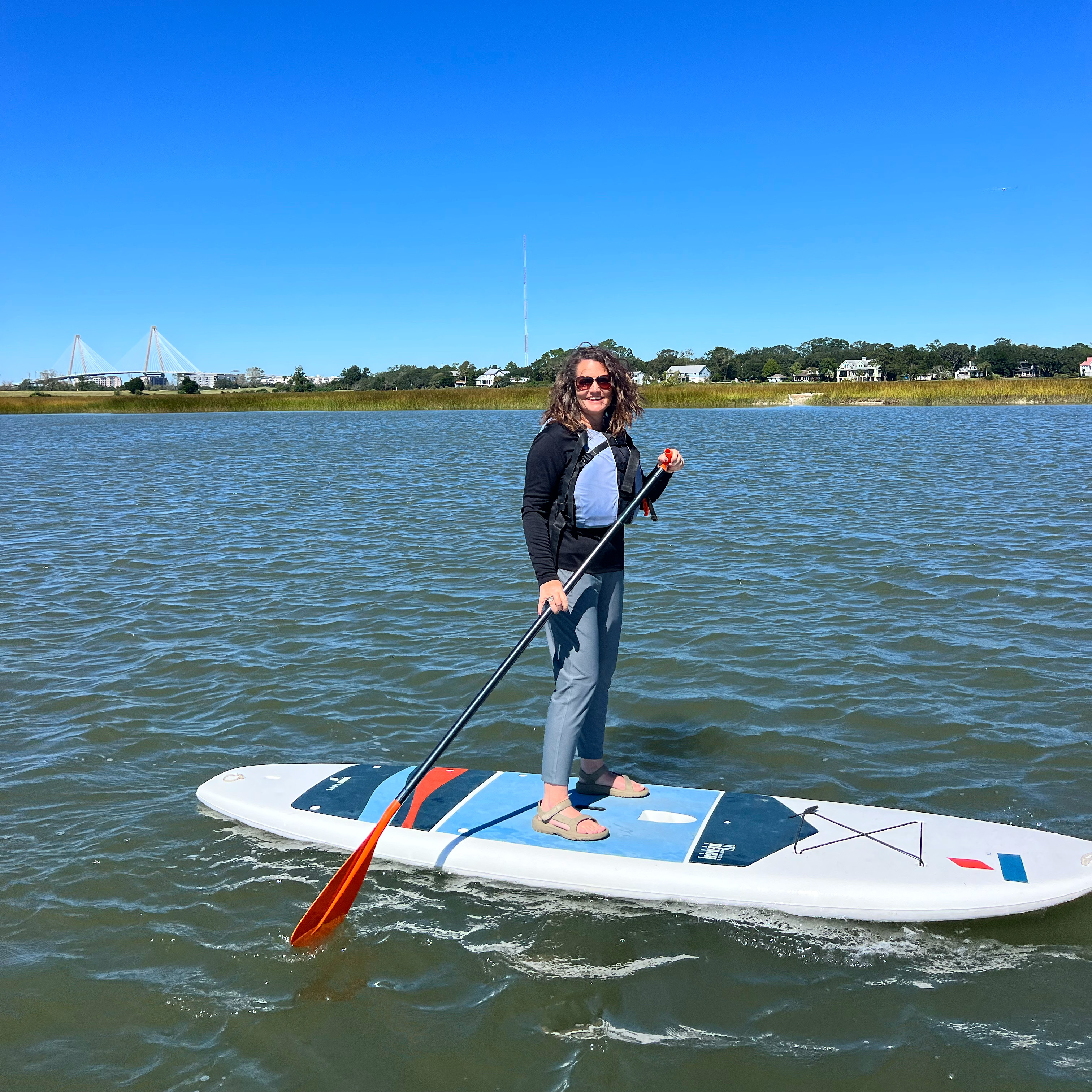 Paddle boarding in Shem Creek