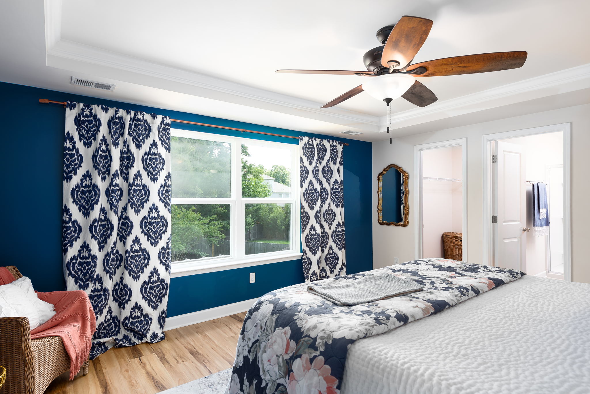 Bedroom with large picture window