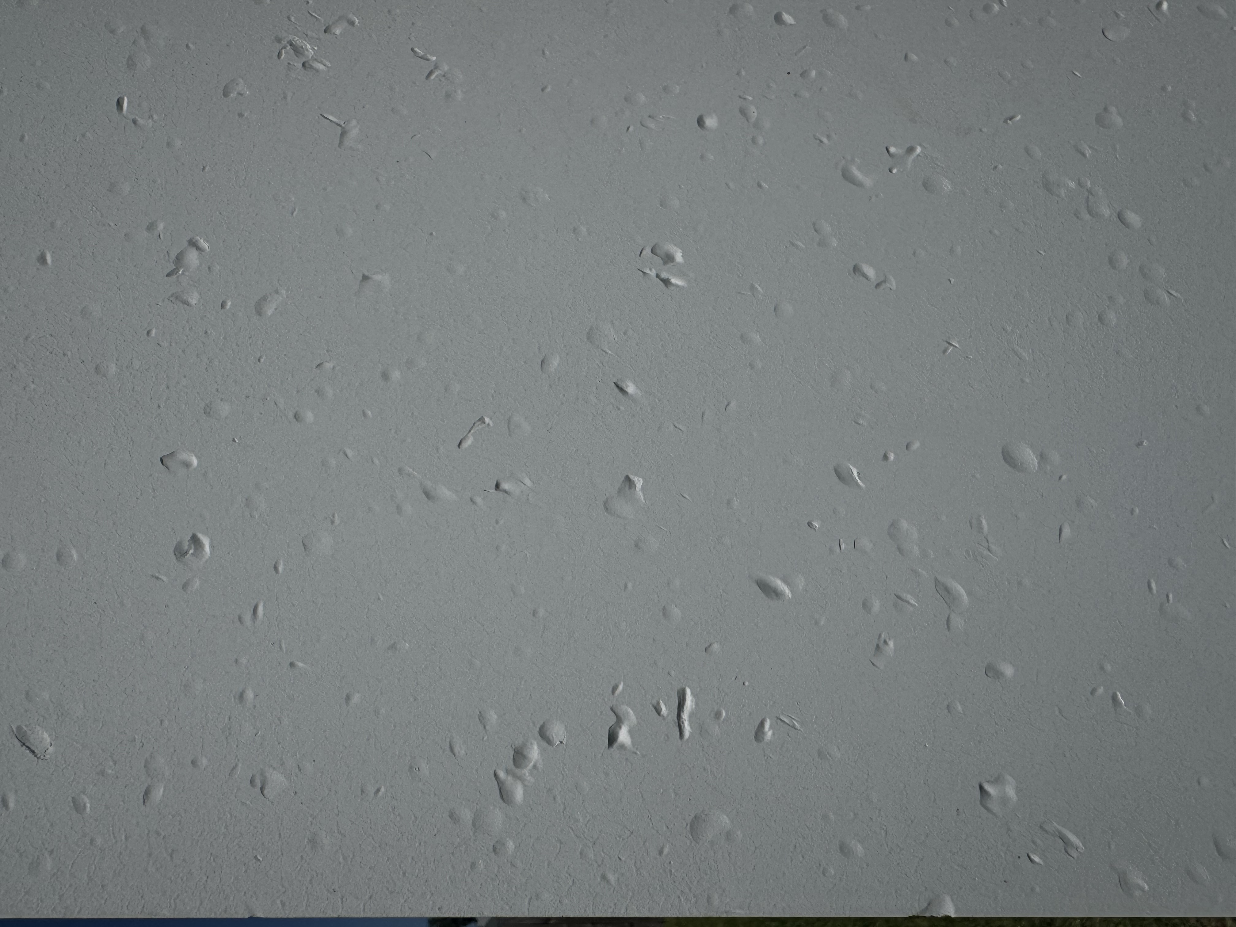 Hail damage on a house