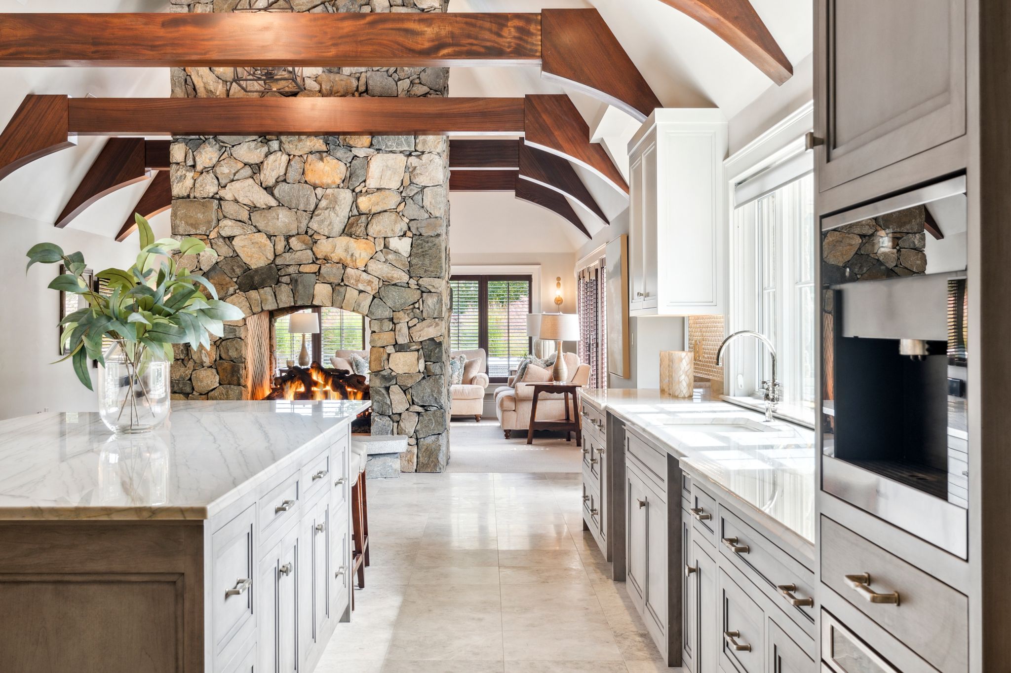 Interior of 85 Wentworth Road in Rye, showcasing a French Provençal–inspired luxury home with refined finishes and natural light.
