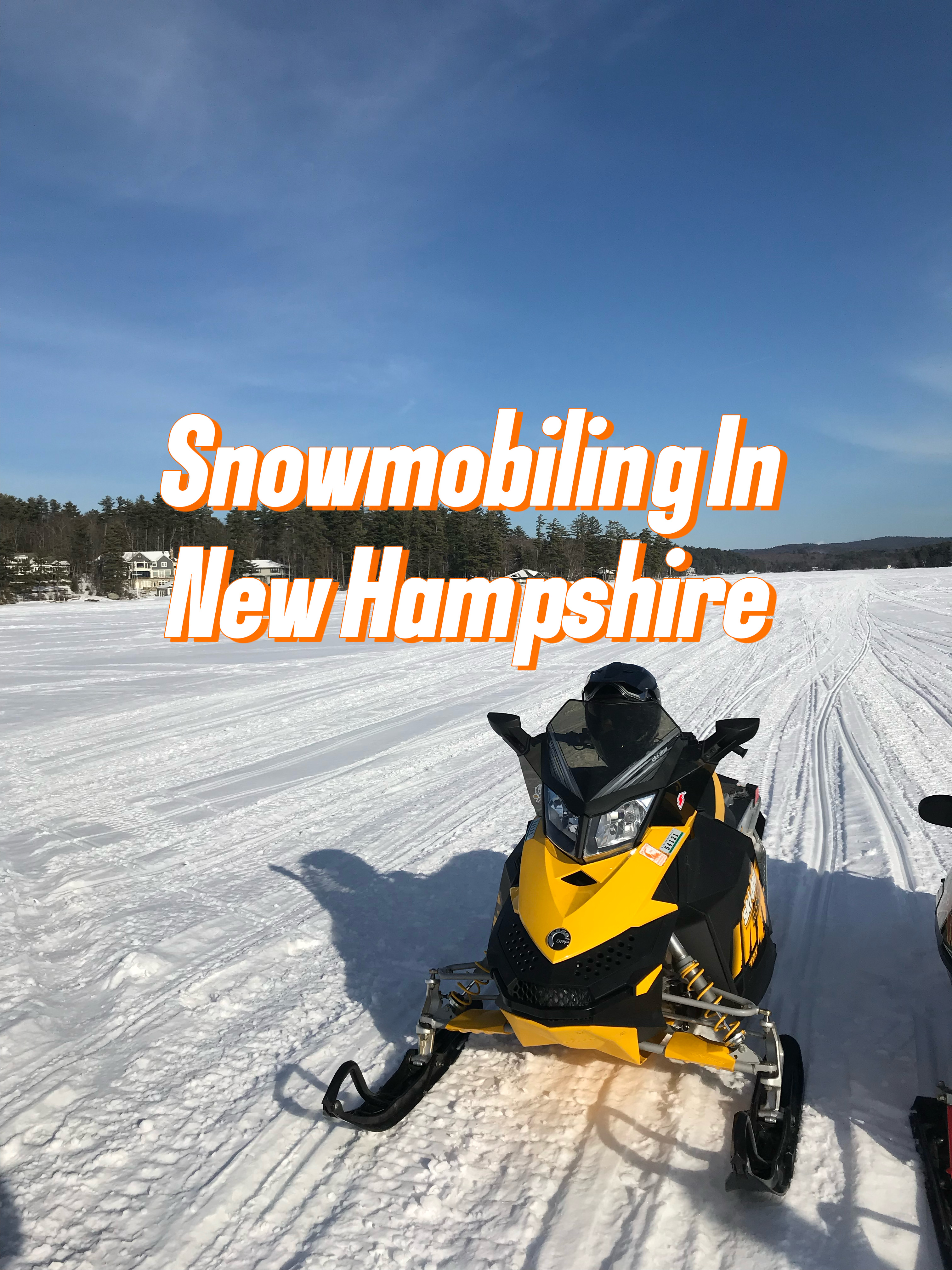 3 Great Places to Go Snowmobiling in New Hampshire header image.