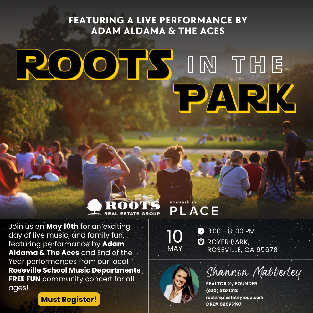 Roots in the Park: A Free Community Celebration Supporting Music Education and our neighbors header image.