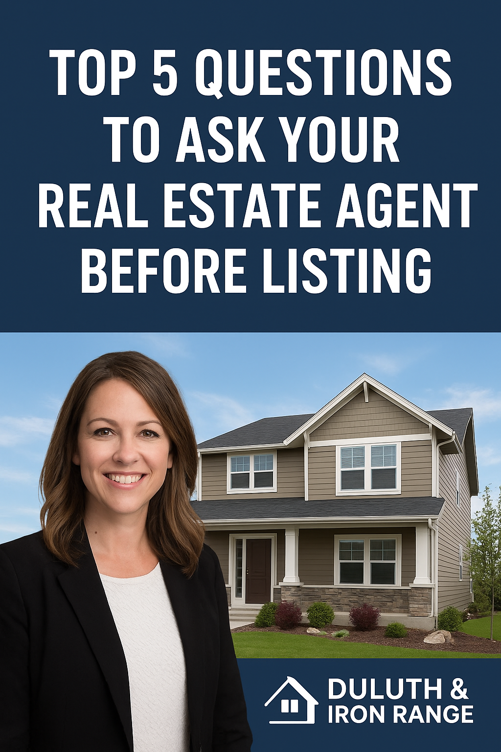 🏡 Top 5 Questions to Ask Your Real Estate Agent Before Listing header image.