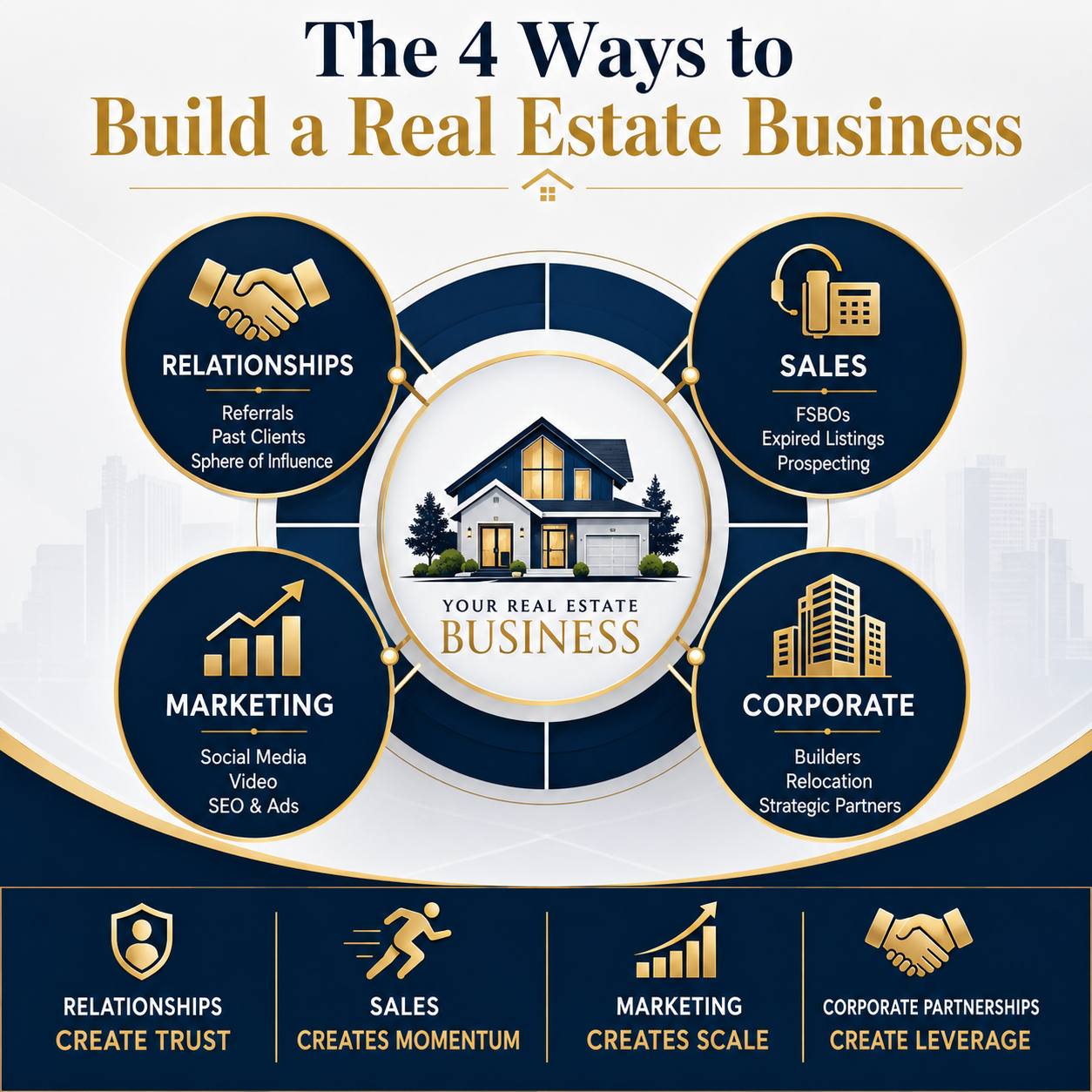 The Four Ways to Build a Real Estate Business:  Which Path Are You On? header image.