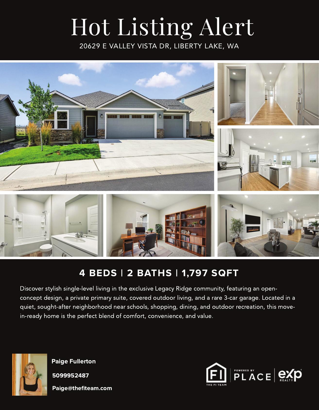20629 E Valley Vista Dr  Liberty Lake WA, 99016 header image.