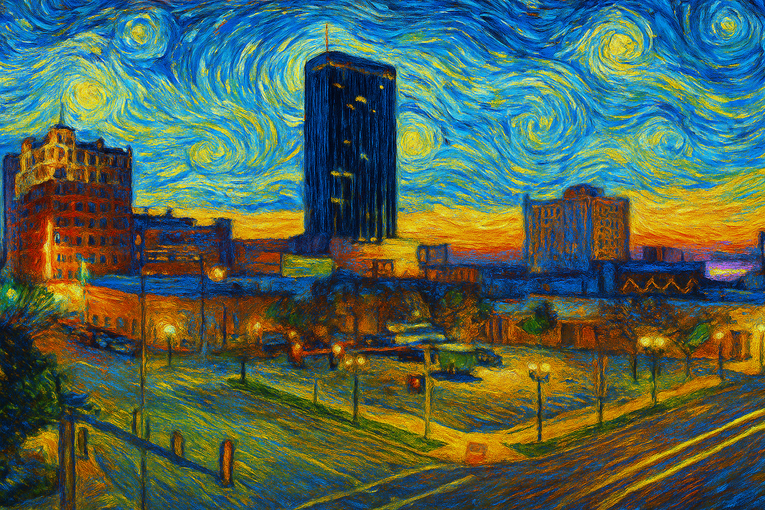 Downtown Amarillo skyline representing Potter County amenities