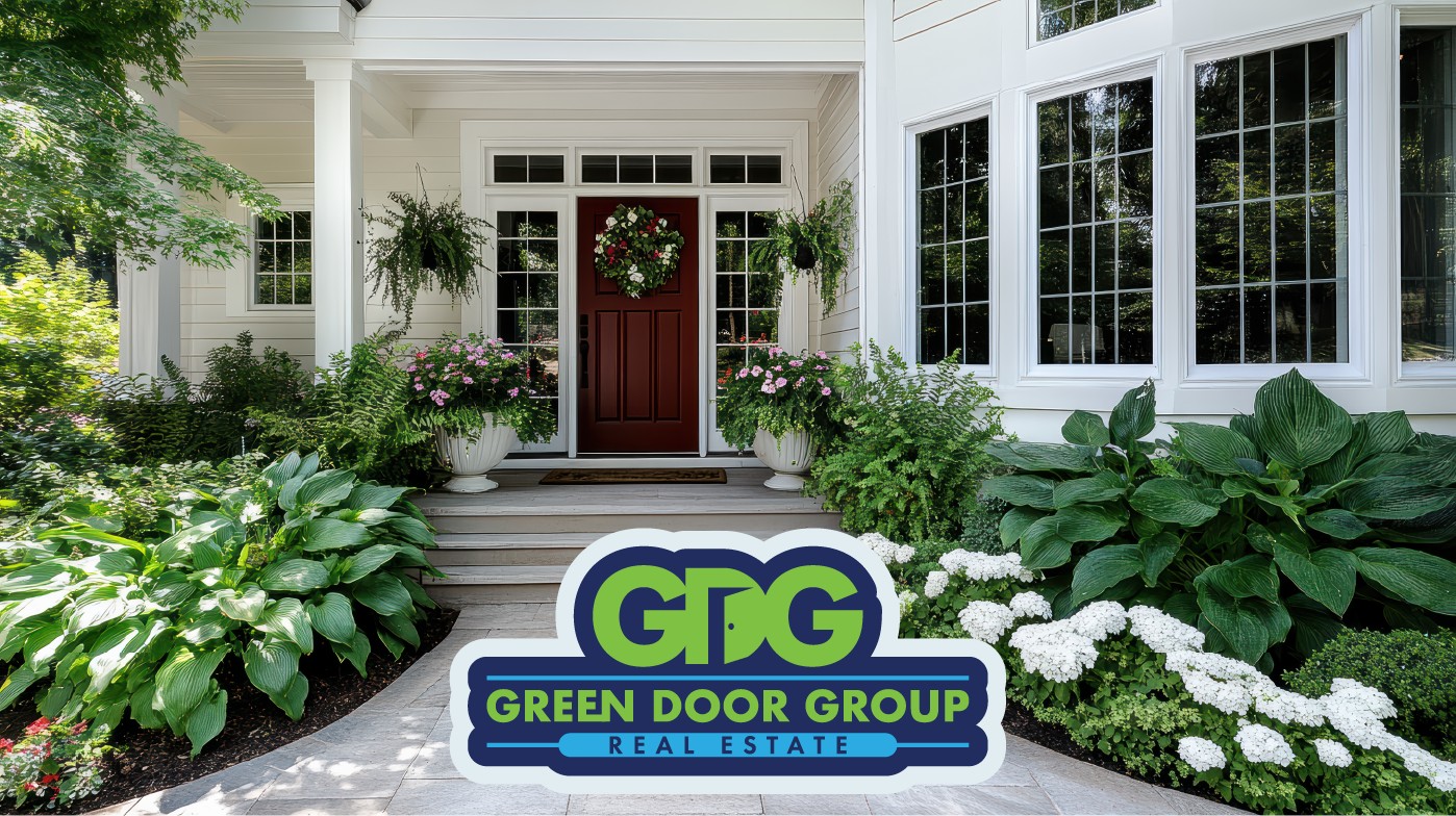 Spring curb appeal landscaping with mulch and drought-tolerant plants in Amarillo Texas