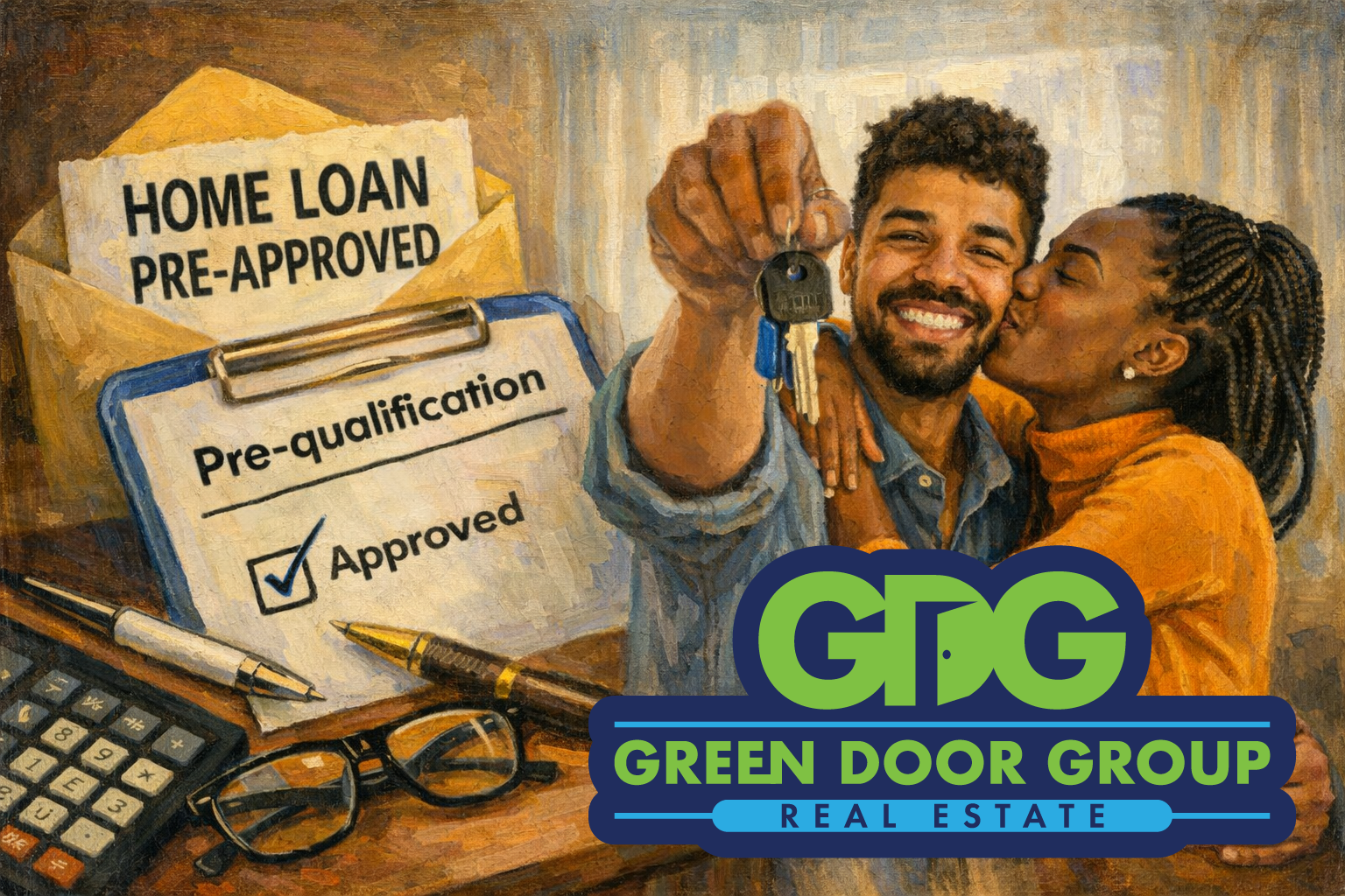 Happy pre-approved couple