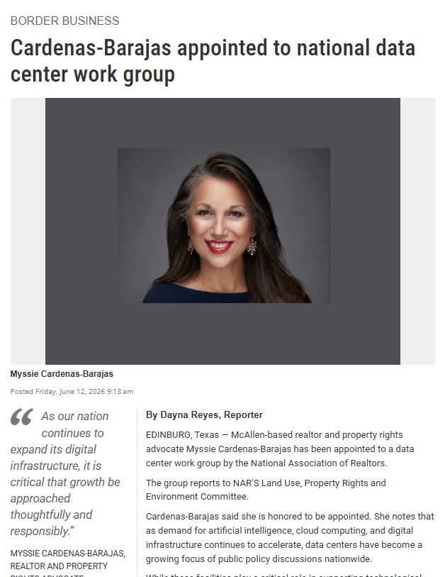 Myssie Barajas appointed to NAR Data Center Work Group