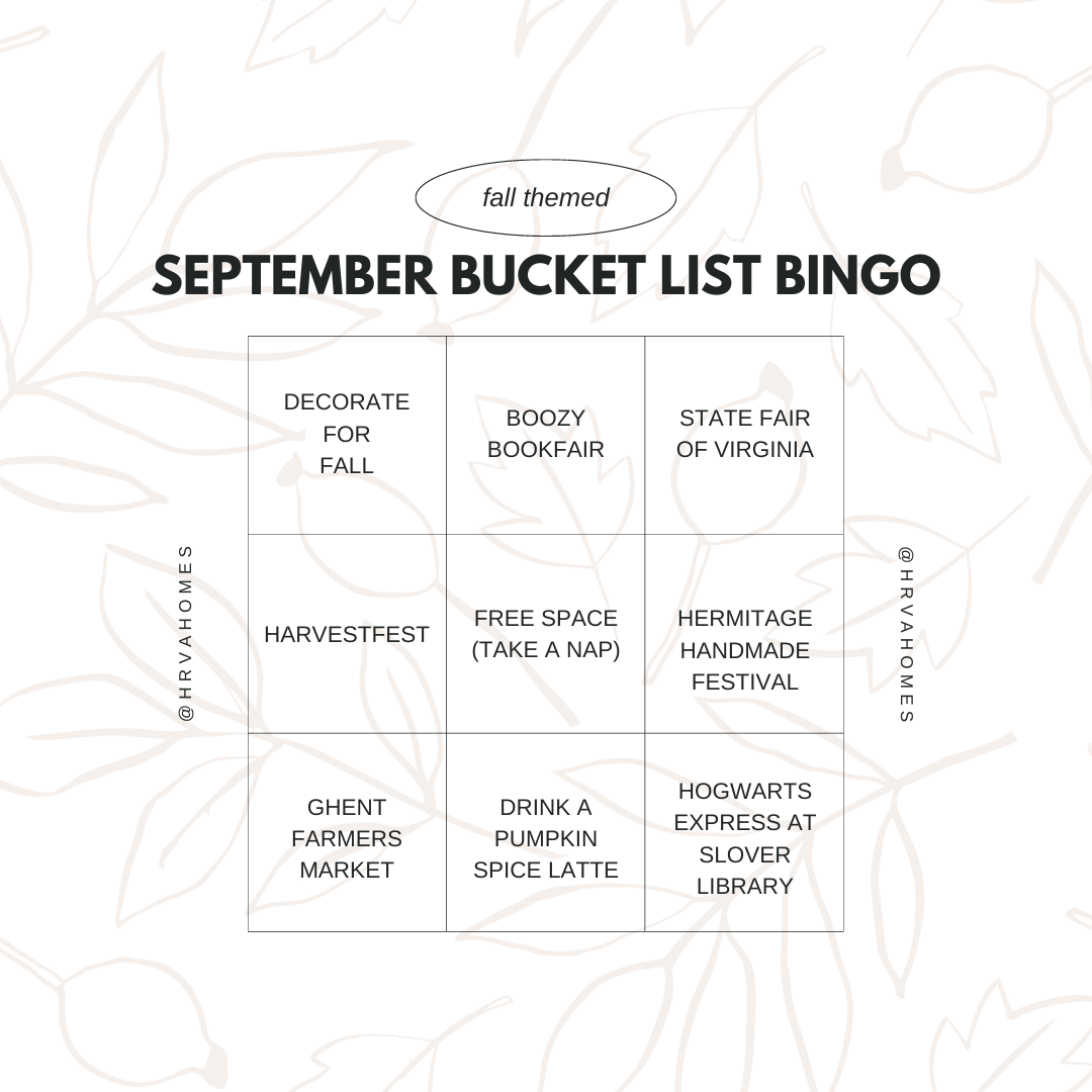 Hampton Roads September Bingo header image.