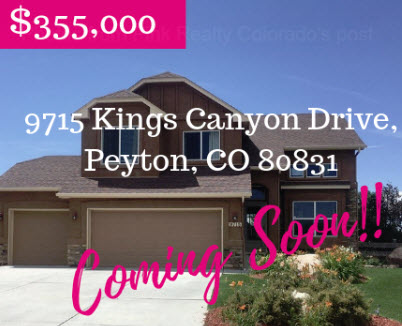 COMING SOON:  9715 Kings Canyon Drive in Peyton, CO header image.