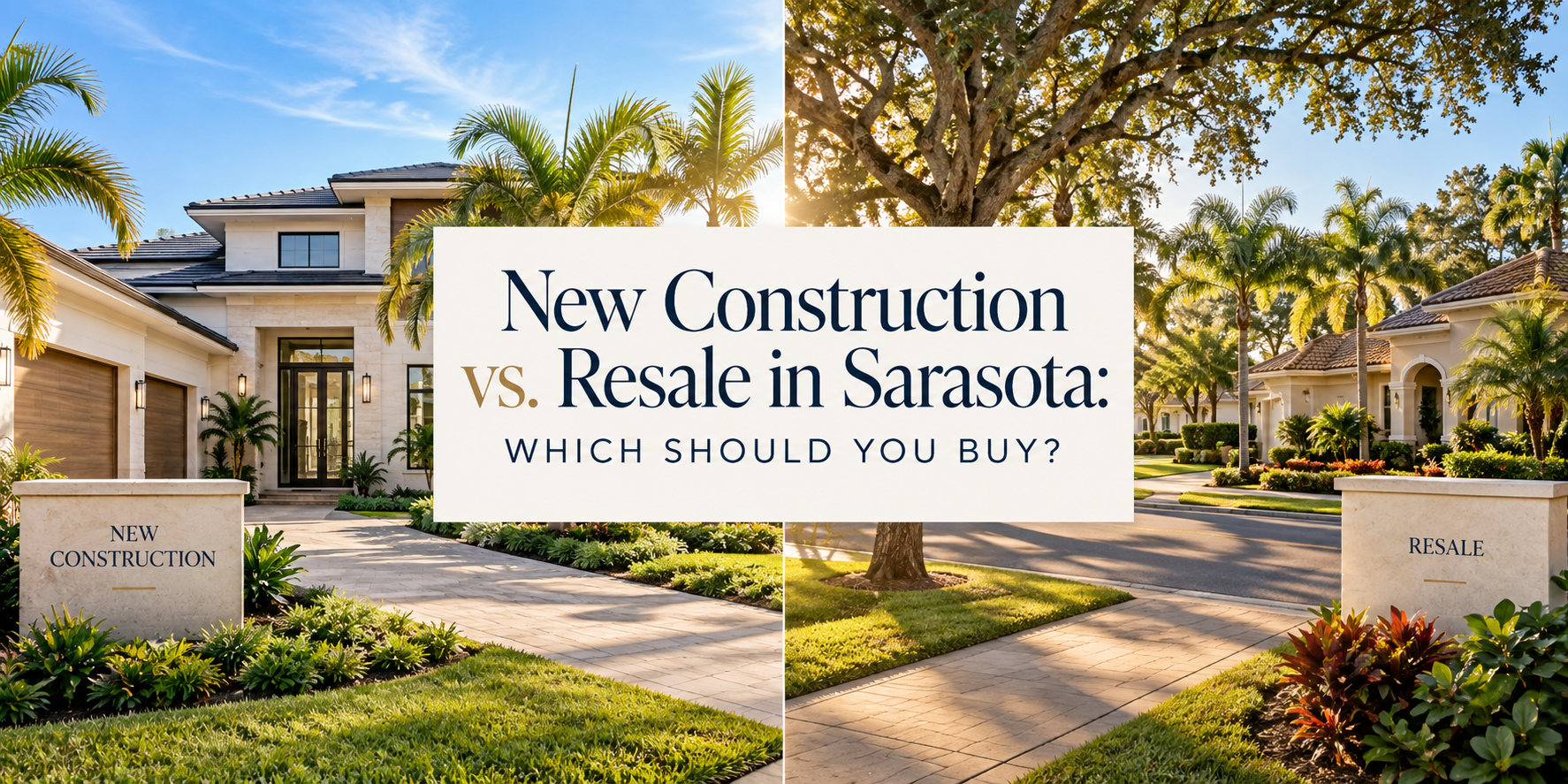 New Construction vs. Resale in Sarasota: Which Should You Buy? header image.