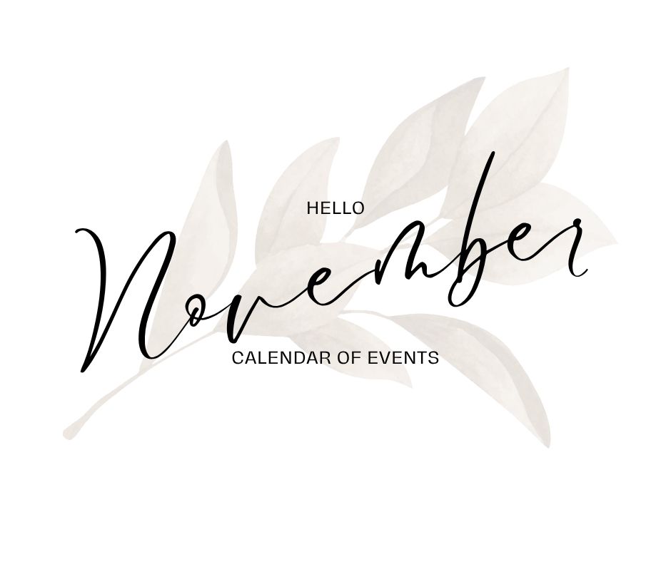 November 2025 Calendar of Events header image.