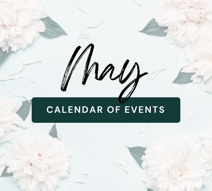 May 2026 Calendar of Events header image.