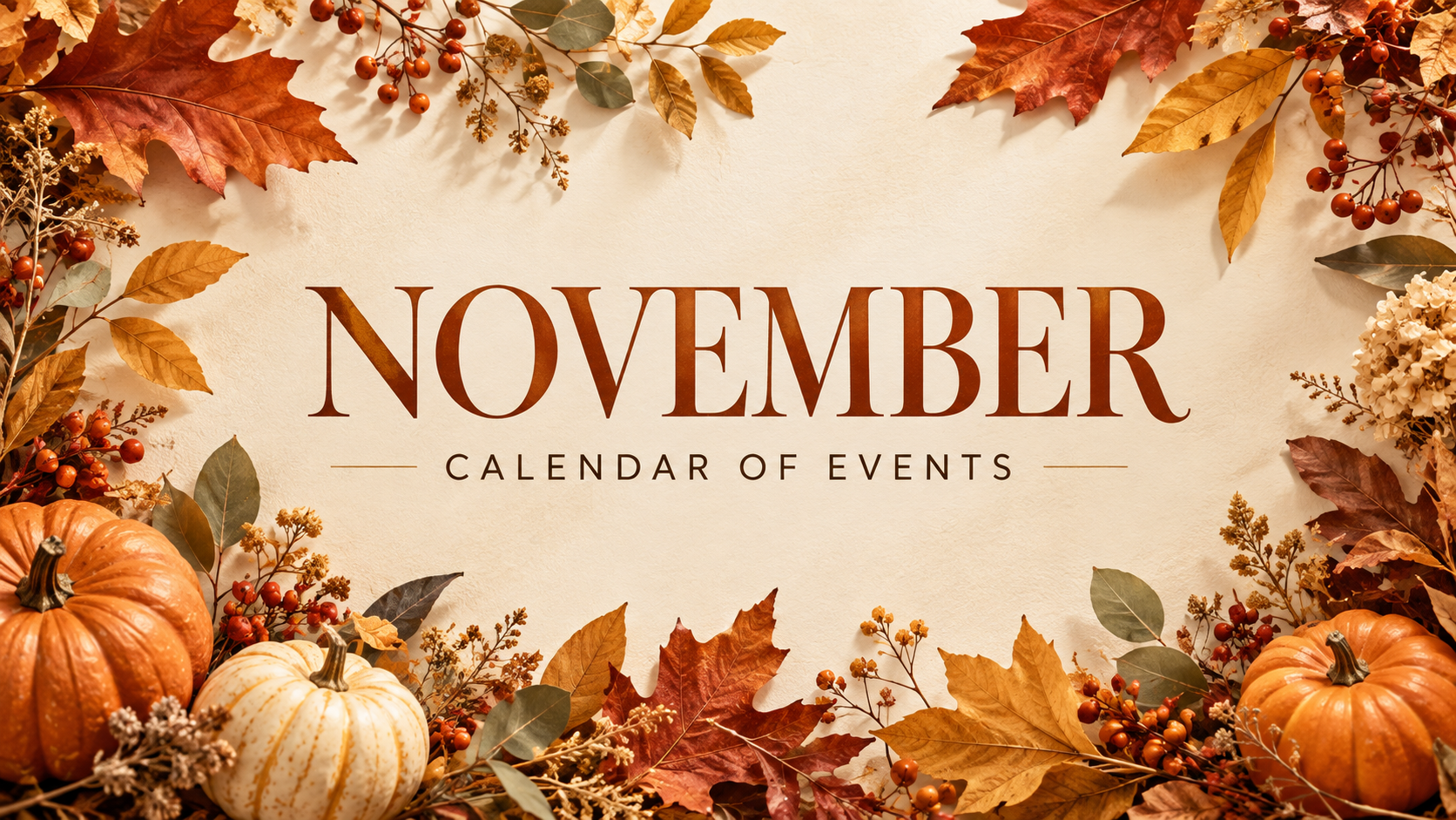 November 2026 Calendar of Events header image.