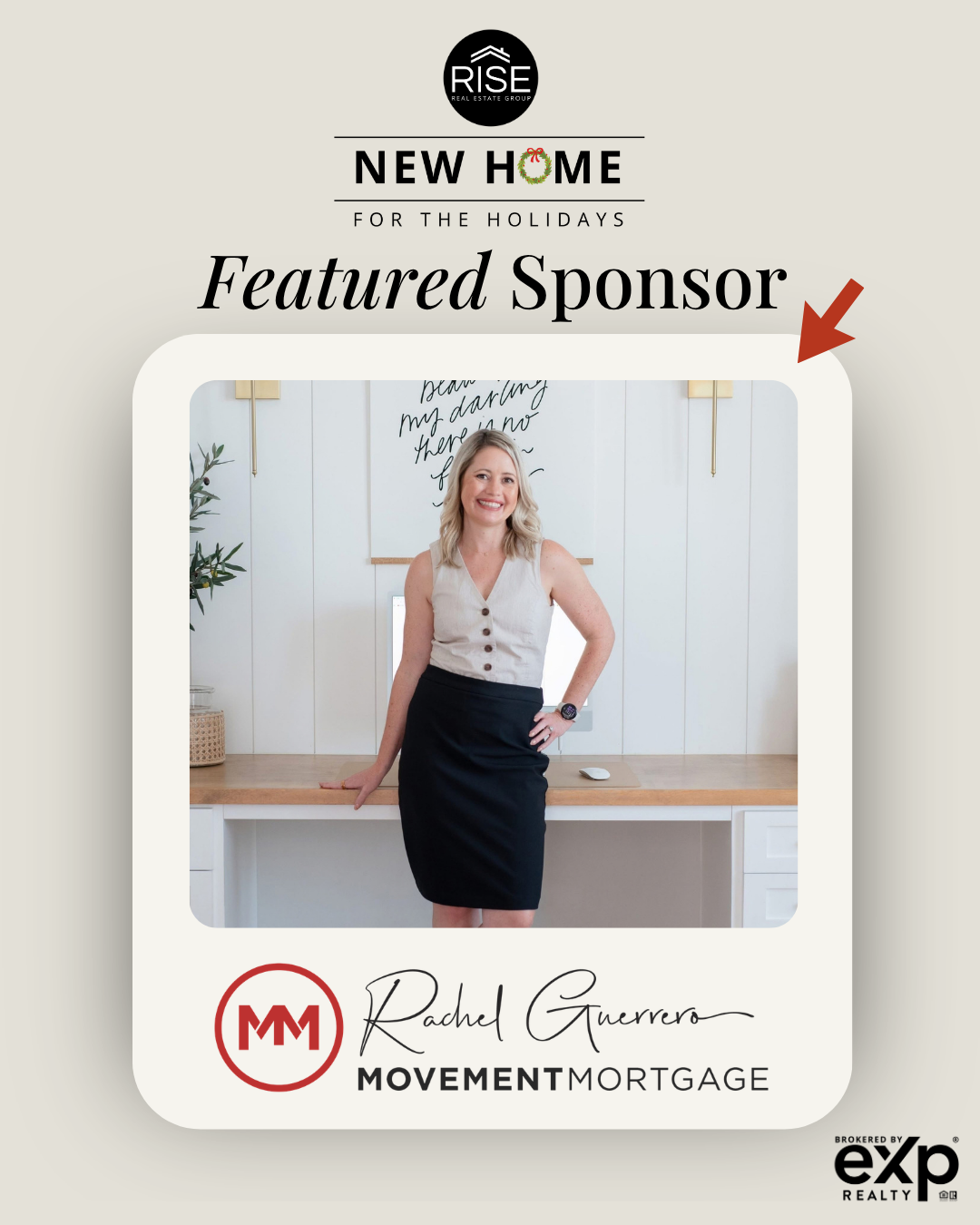 Featured Spotlight graphic for New Home for the Holidays honoring sponsor Rachel Guerrero