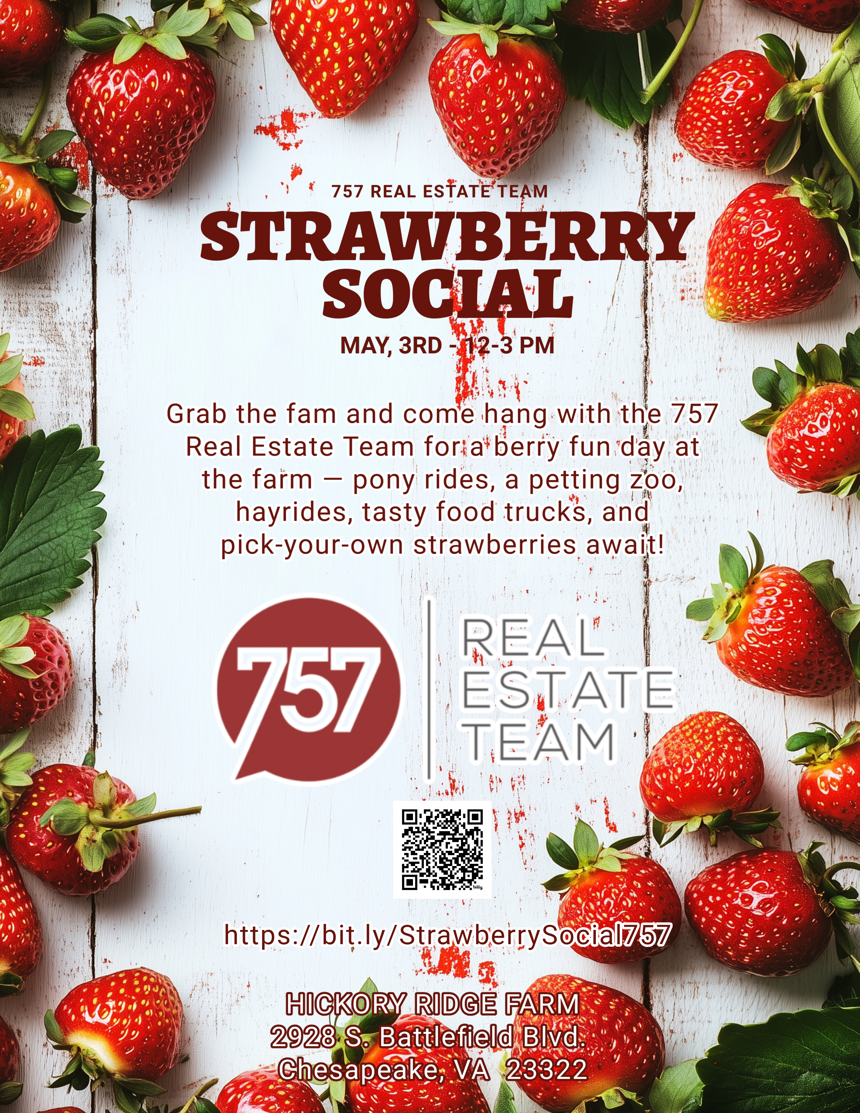 Strawberry Social: MAY 3RD 12-3 P.M. header image.