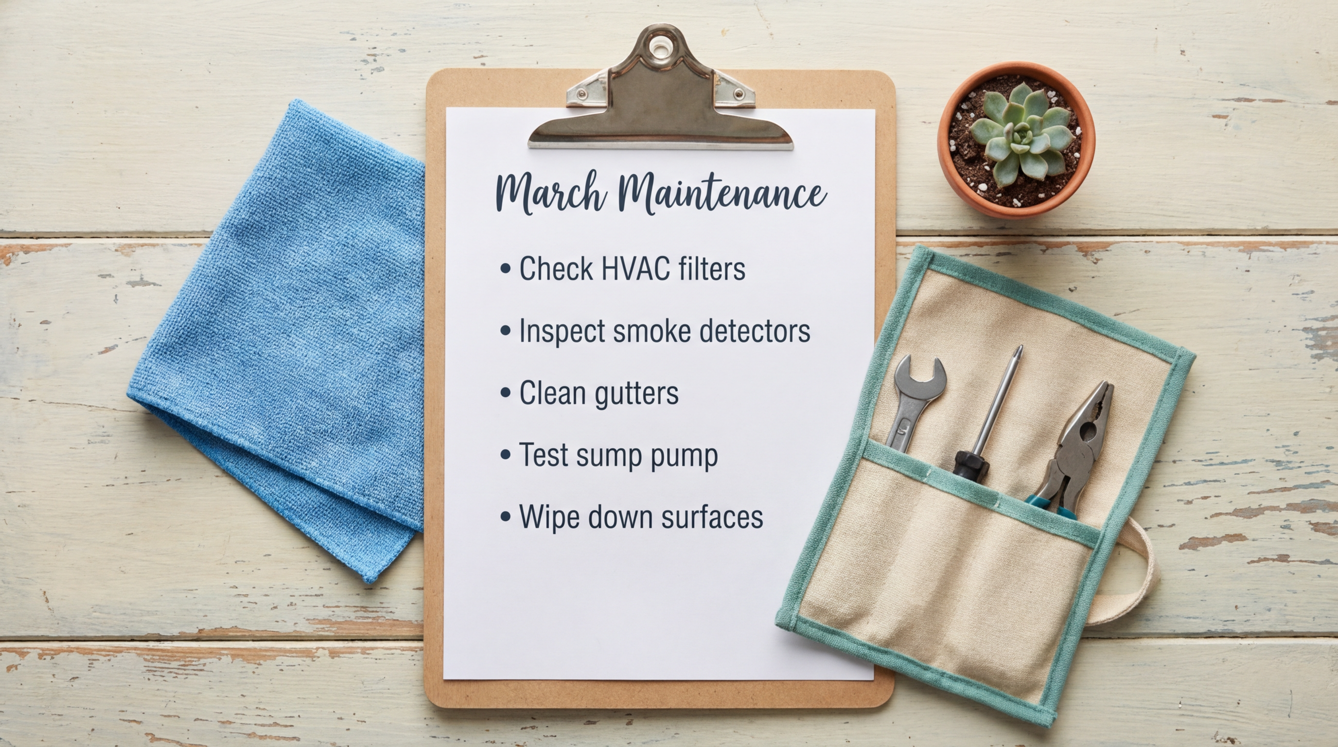 March coastal maintenance checklist header image.