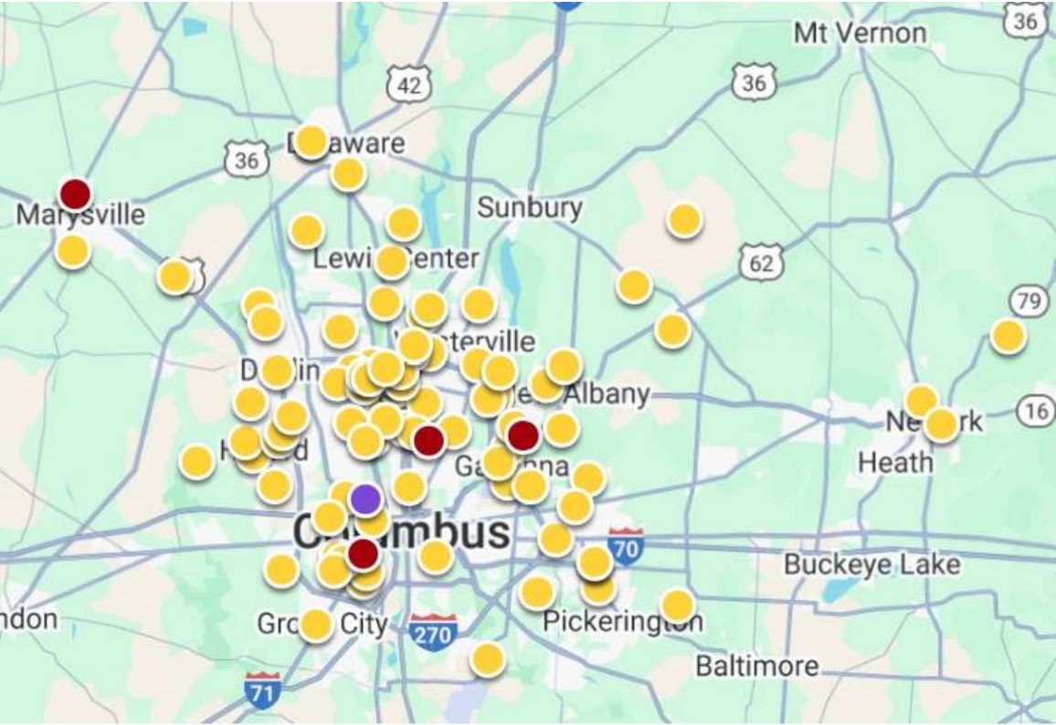 Map of sales by Moog Group