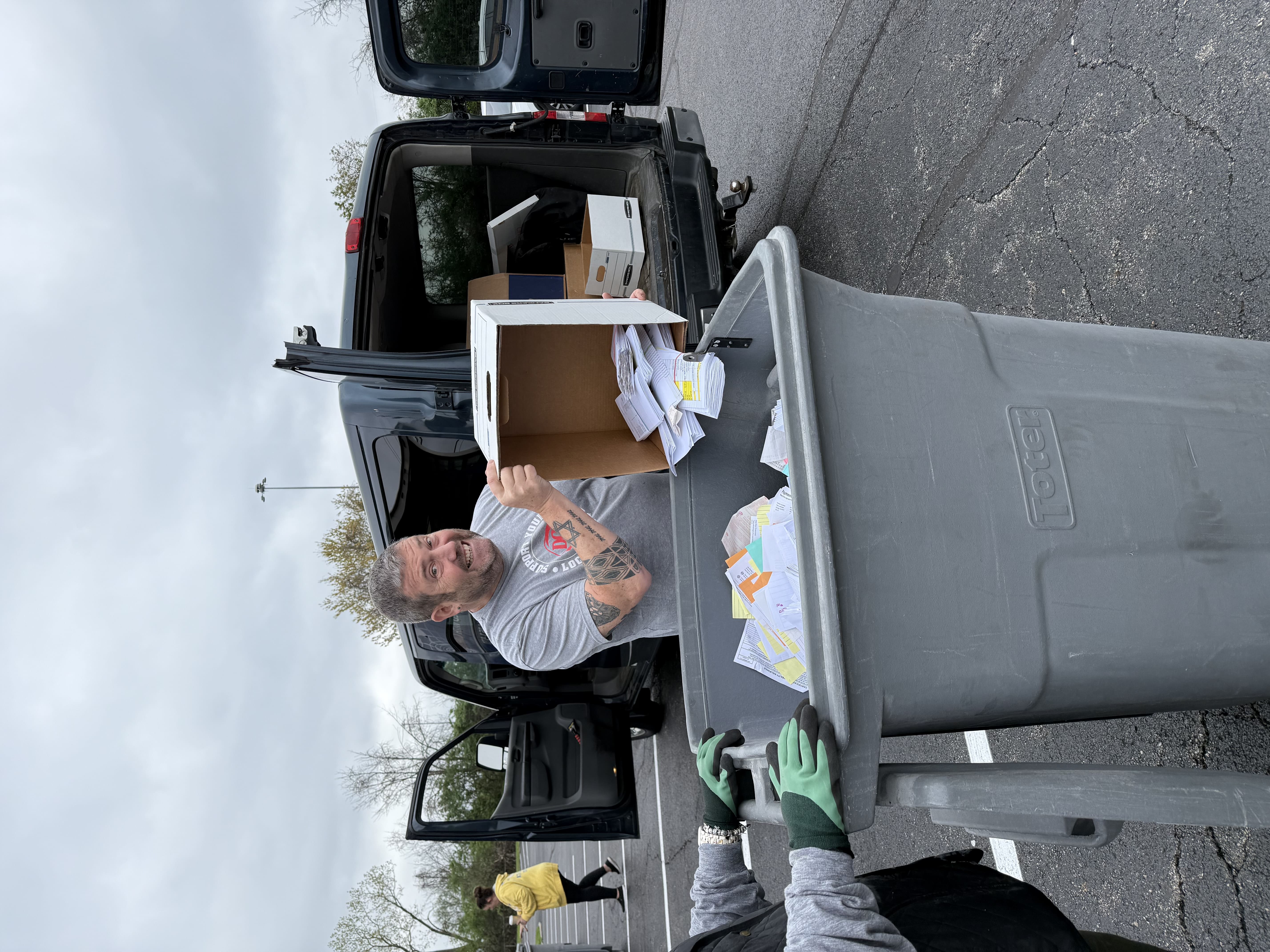 Client Ron Overstreet drops off documents for shredding at last year's