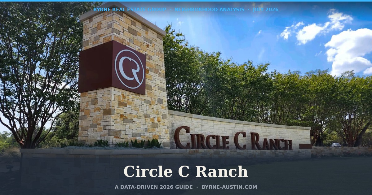 Circle C Ranch Austin 2026 market data chart showing median home price of 835 thousand dollars up 12 percent year over year with recovery ahead of Austin metro
