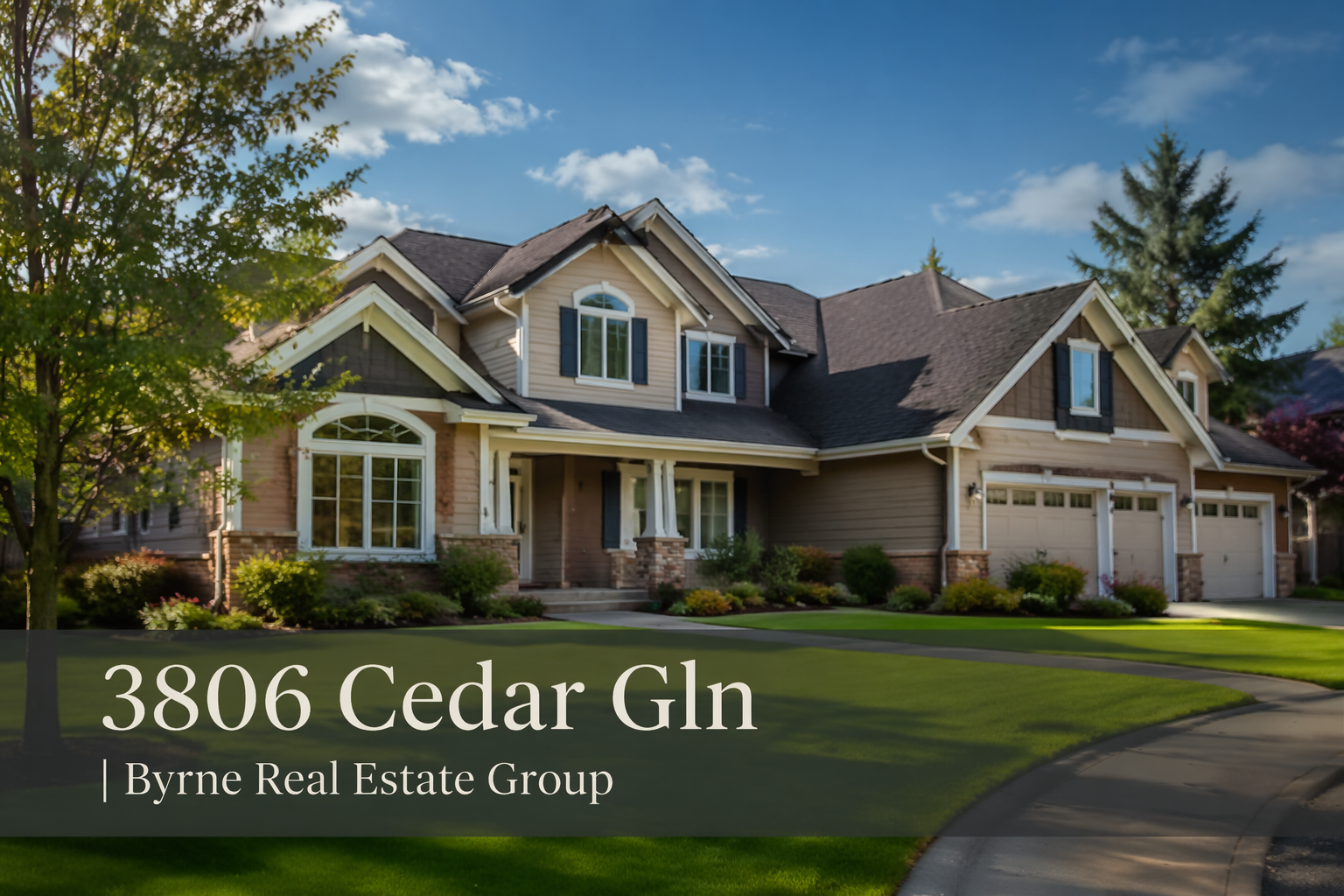 Custom Opportunity at 3806 Cedar Gln | Byrne Real Estate Group header image.