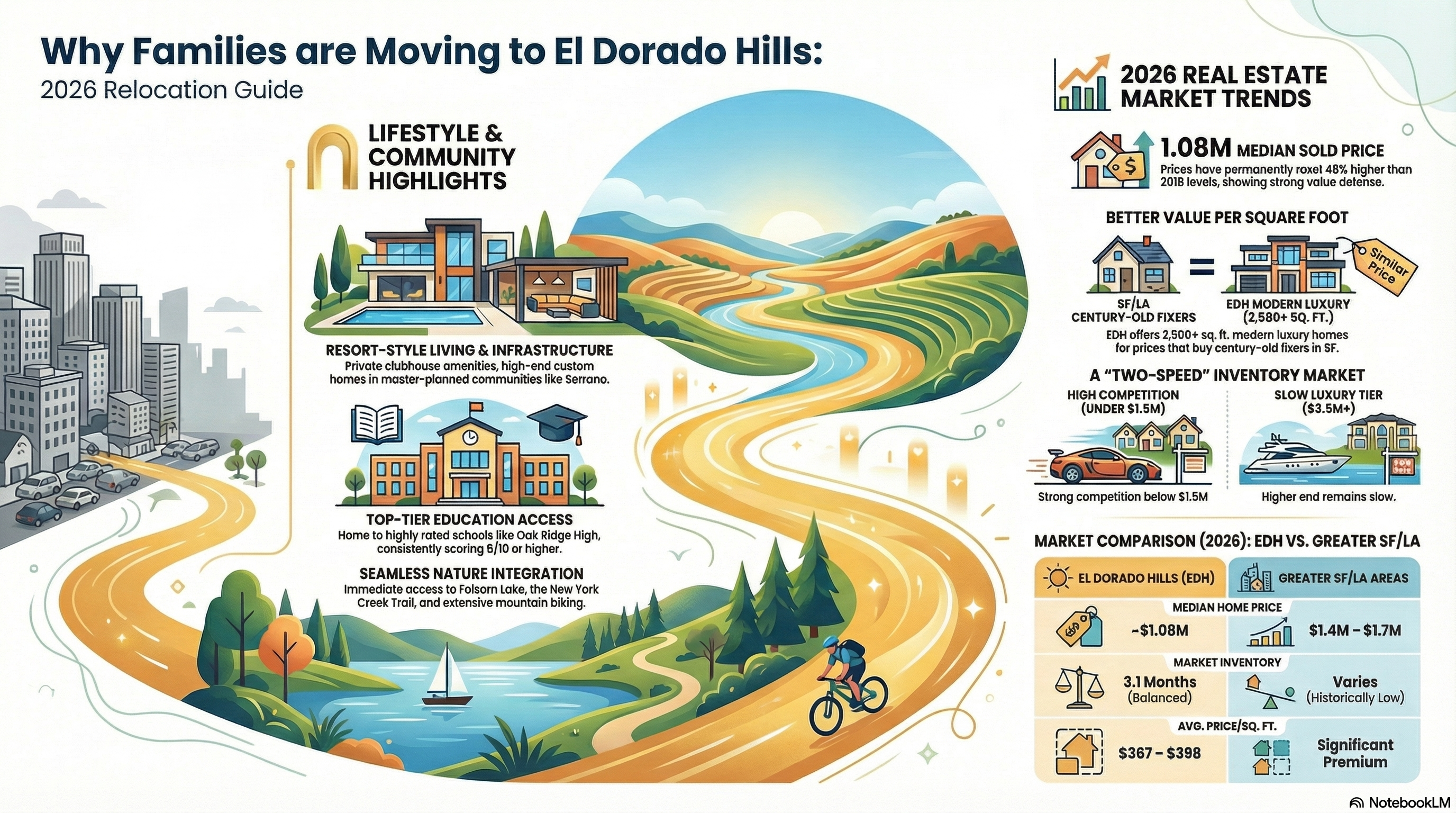What is it like living in El Dorado Hills CA in 2026 including home prices, schools, and lifestyle