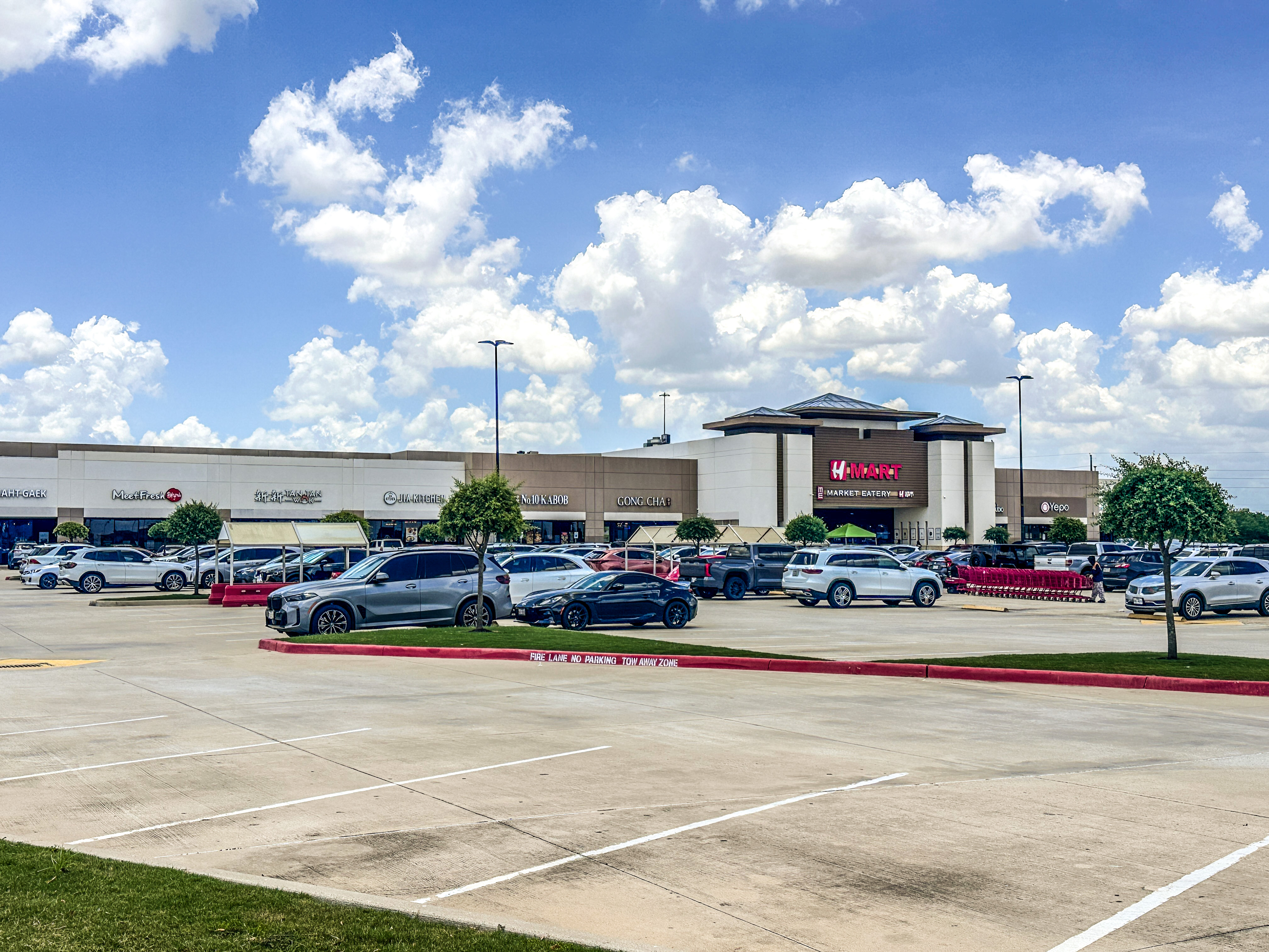 Restaurants, shopping, H Mart, and visitors at Katy Asian Town in Katy TX