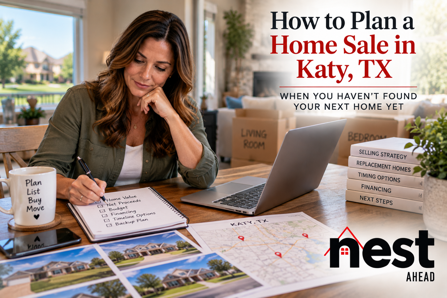 Katy, TX homeowner planning the timing of selling a current home before finding the next one