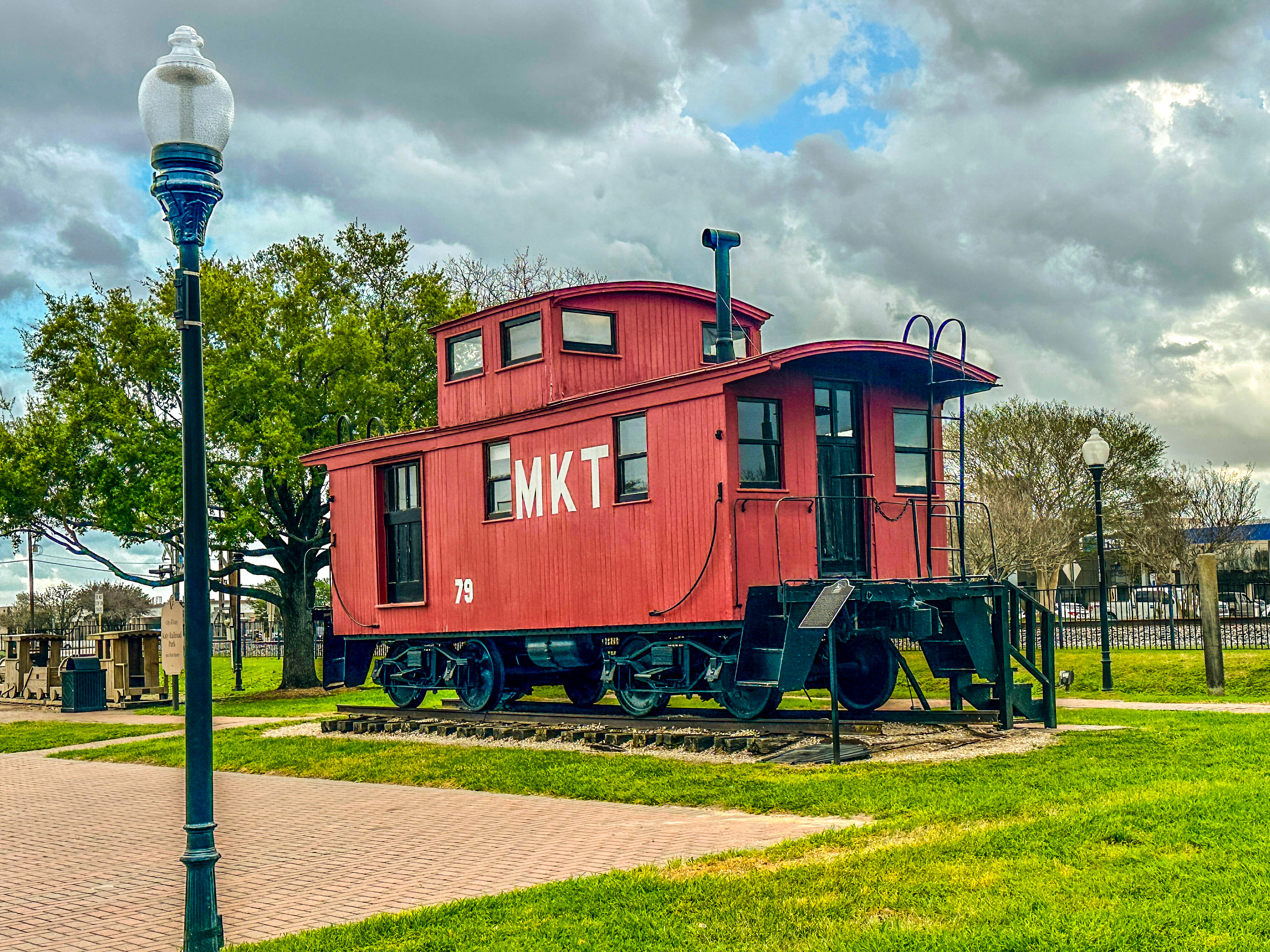 Historic train display in Old Katy TX near the downtown district