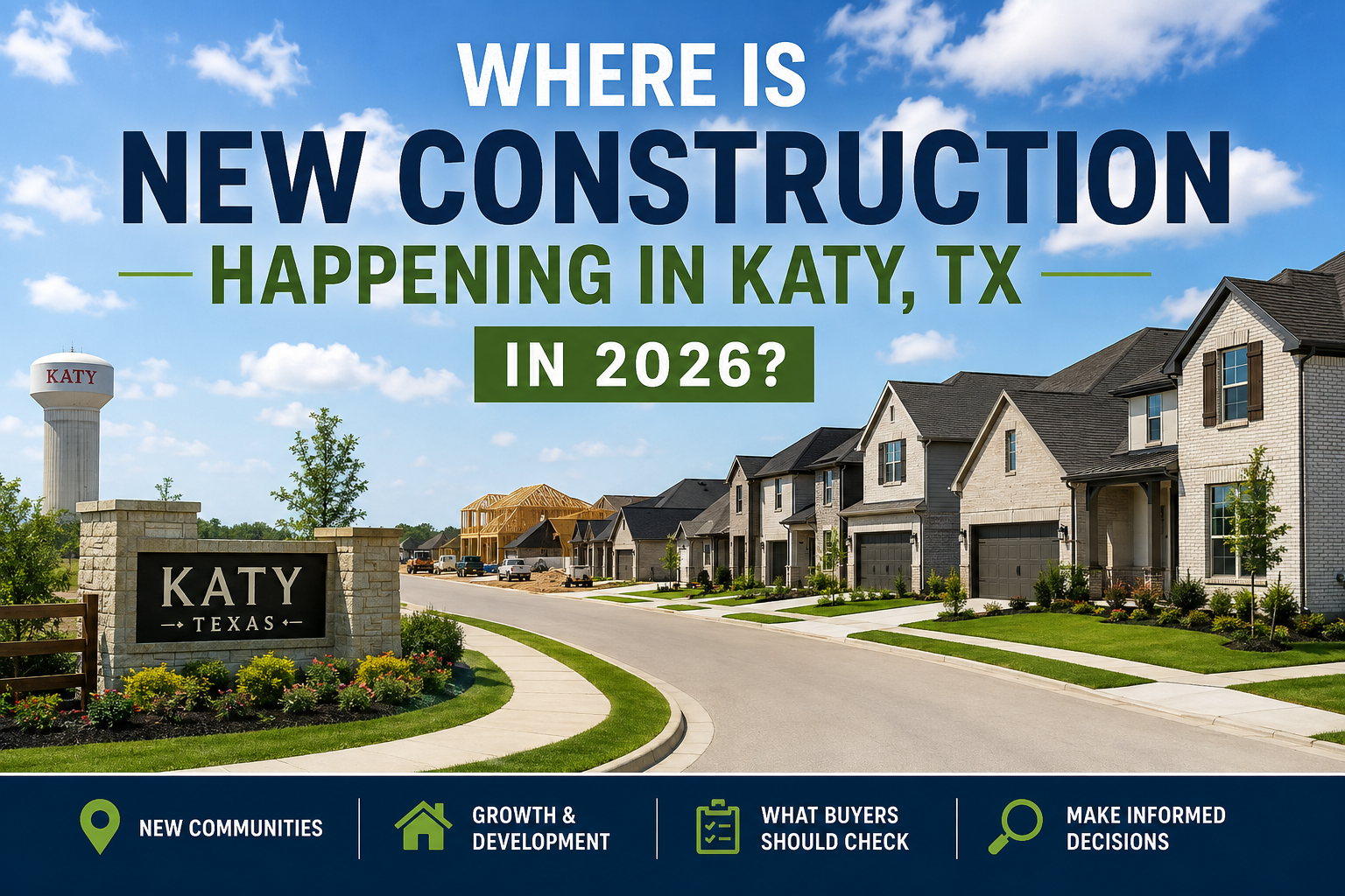 New construction homes and residential development representing growth in Katy, TX in 2026.