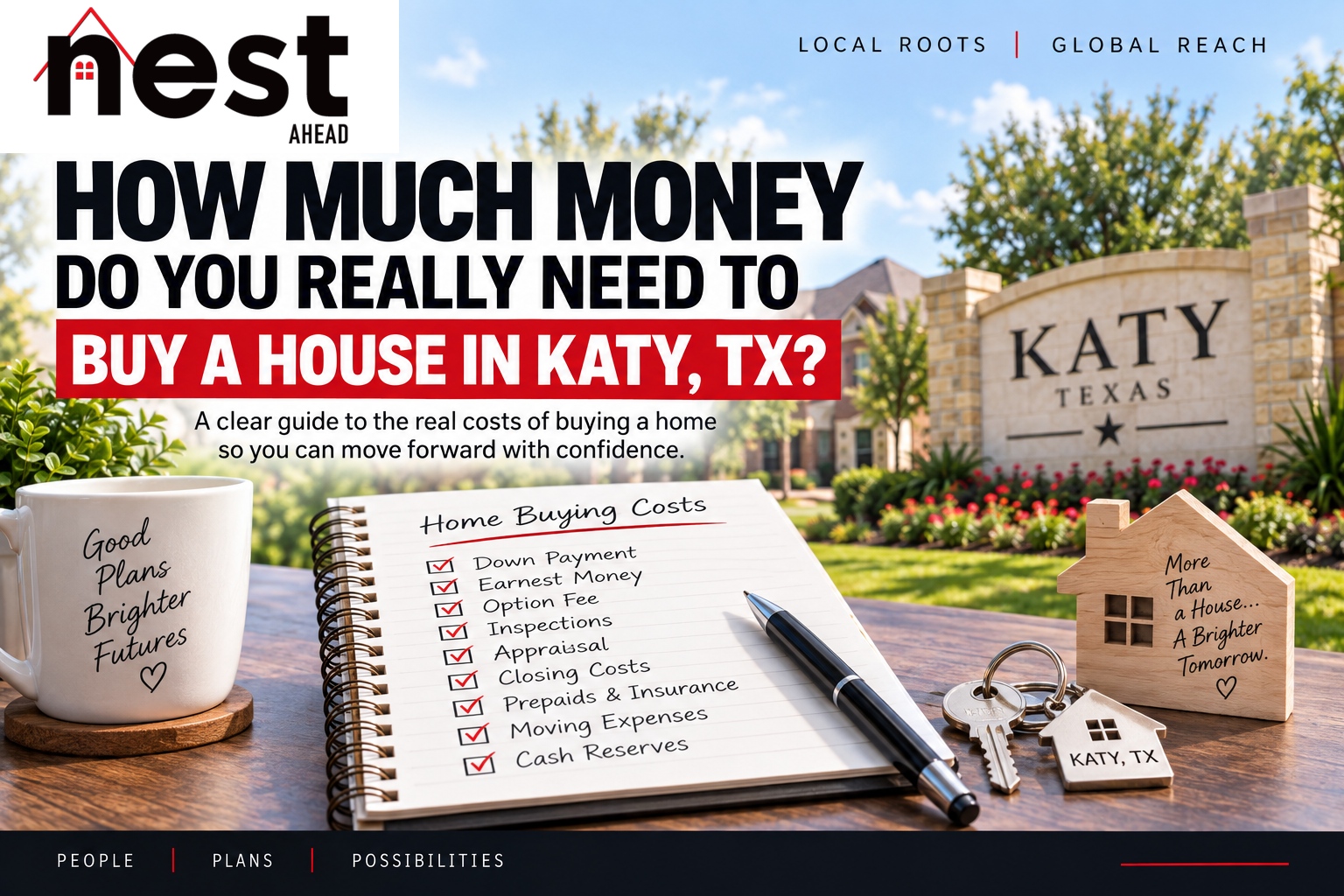 Katy, TX home buyer guide explaining down payment, closing costs, earnest money, inspections and other costs of buying a home.