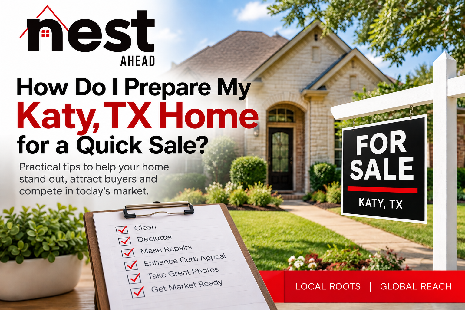How to prepare a Katy, TX home for a quick sale with cleaning, repairs, curb appeal and professional photography