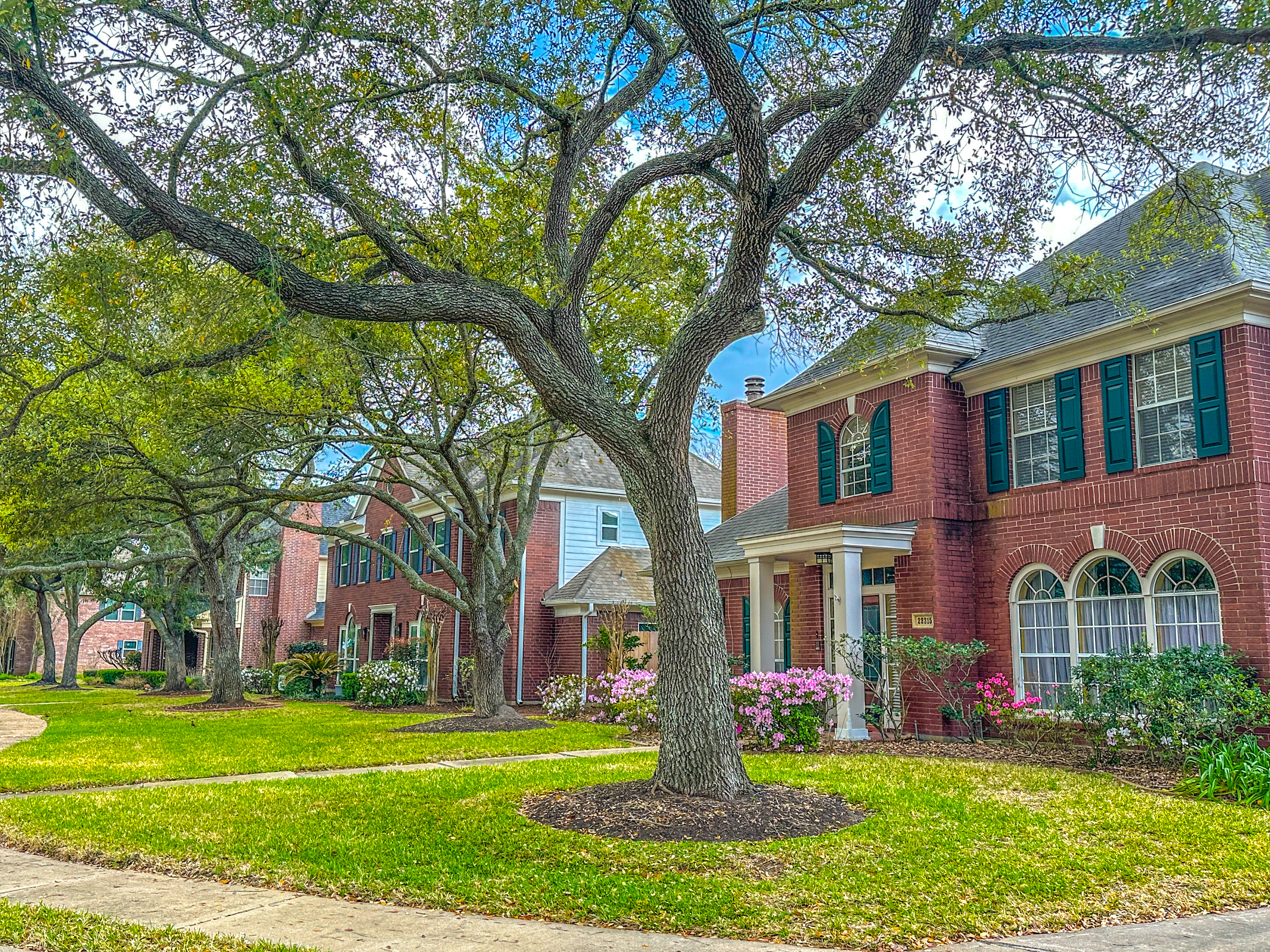 Residential homes in a Katy TX neighborhood showing current real estate market conditions