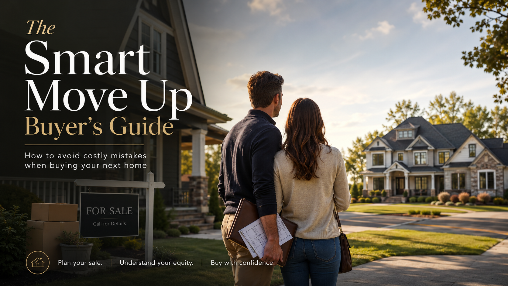 Move-up buyers reviewing equity, budget, and next-home priorities at a dining table