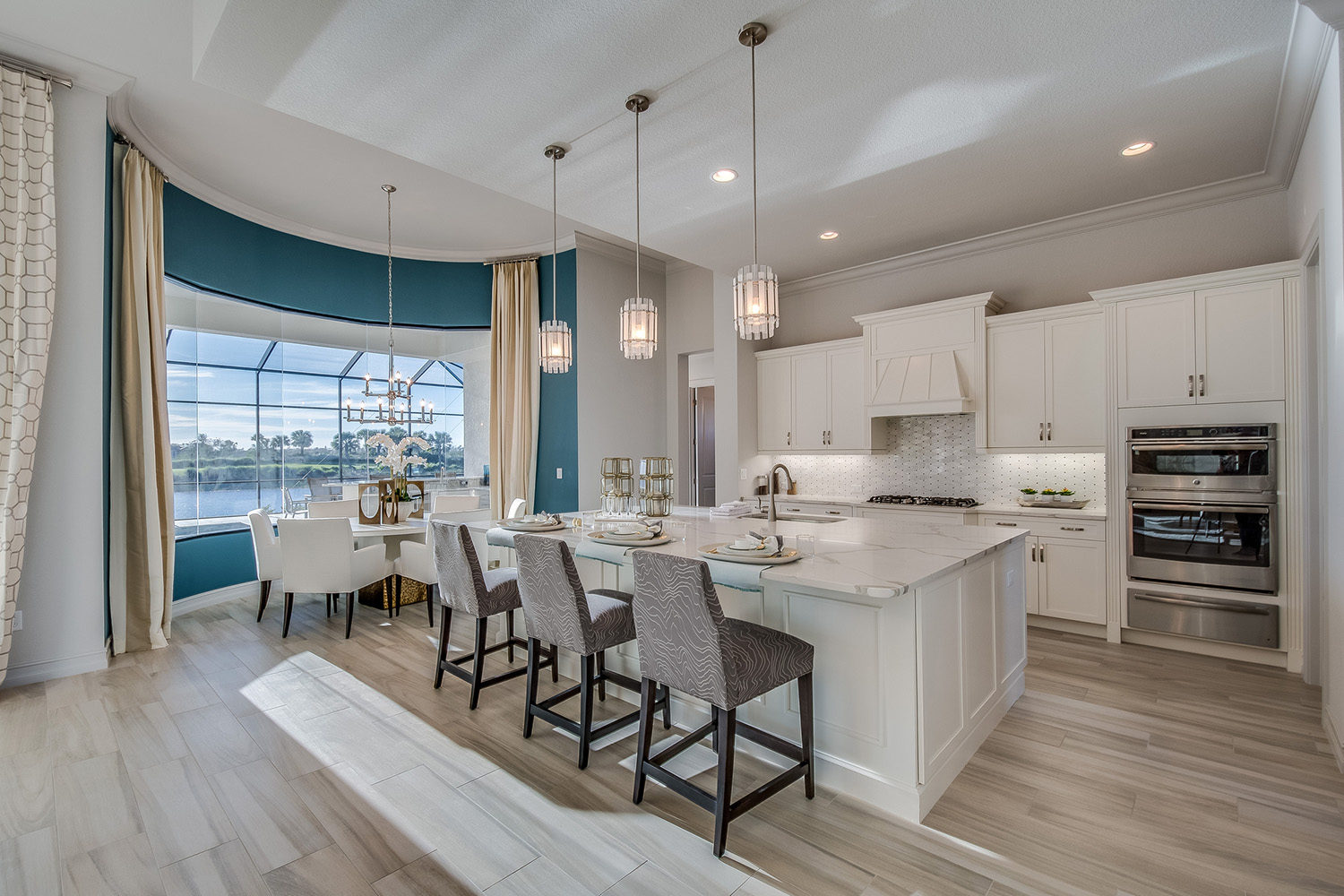 spacious white kitchen