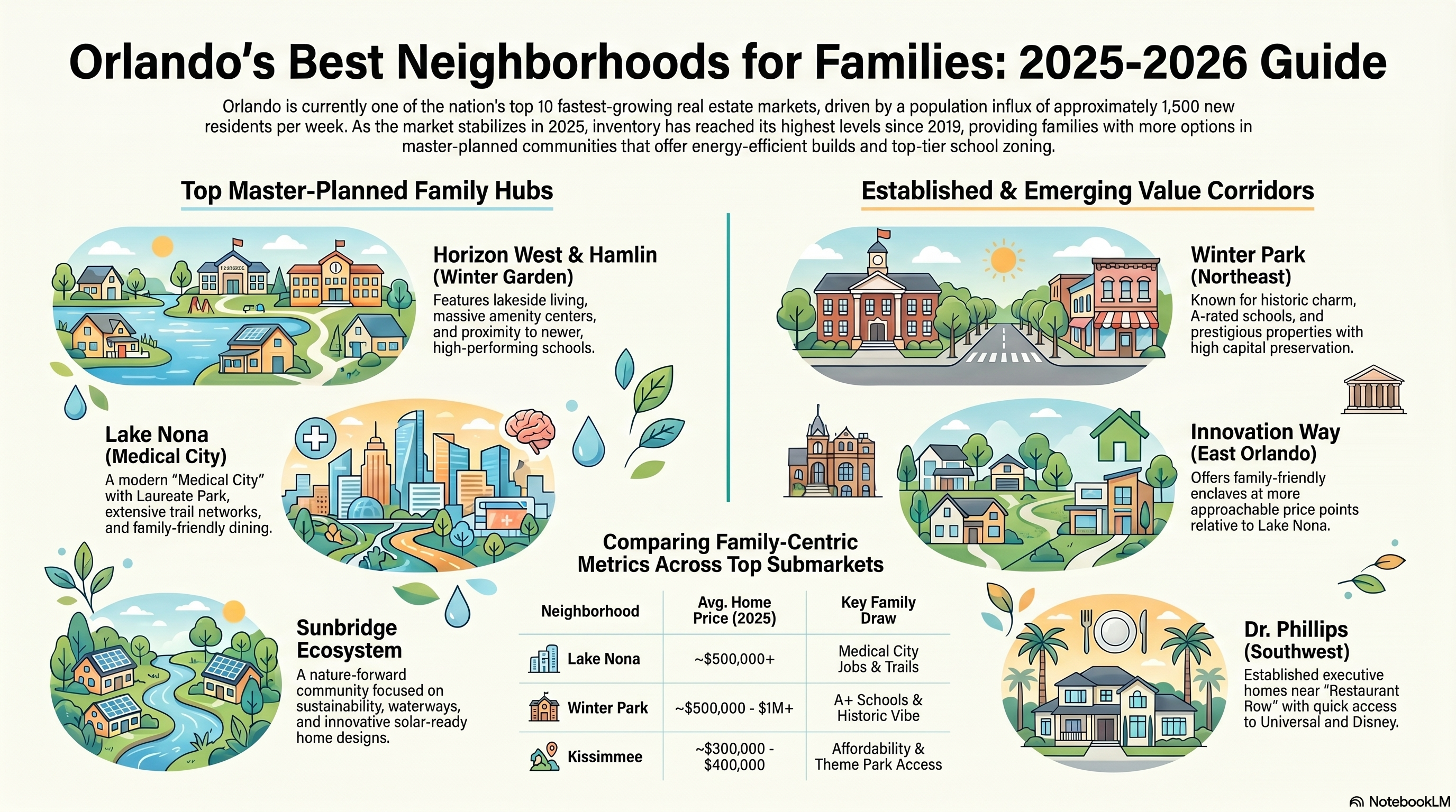Best Neighborhoods for Families in Orlando: A 2025-2026 Relocation Guide header image.